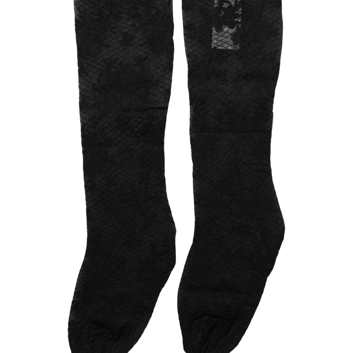 Dolce & Gabbana Black Floral Lace Nylon Stretch Stockings Socks