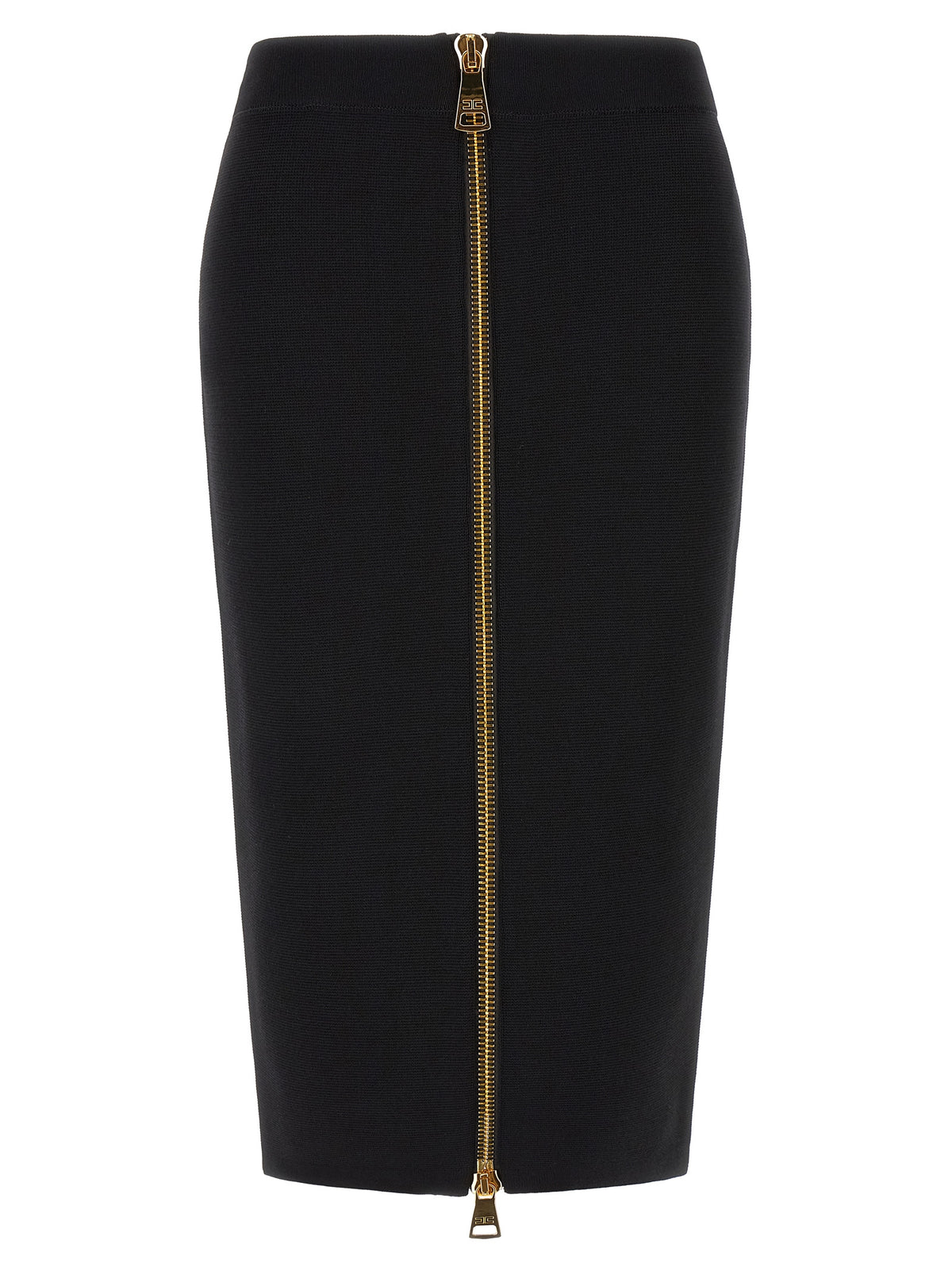 Elisabetta Franchi Black Viscose Midi Skirt