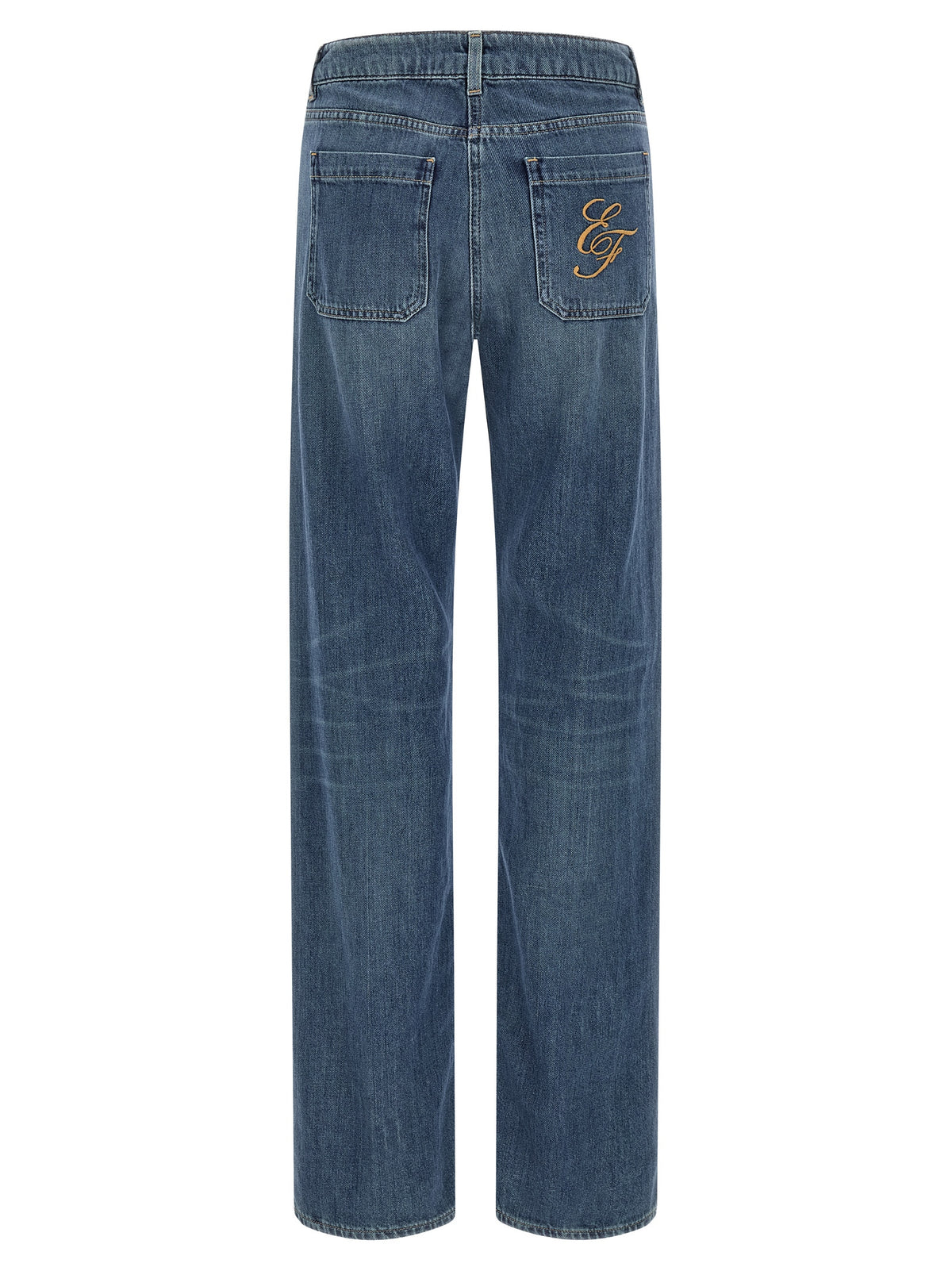 Elisabetta Franchi Blue Cotton Straight-Leg Jeans