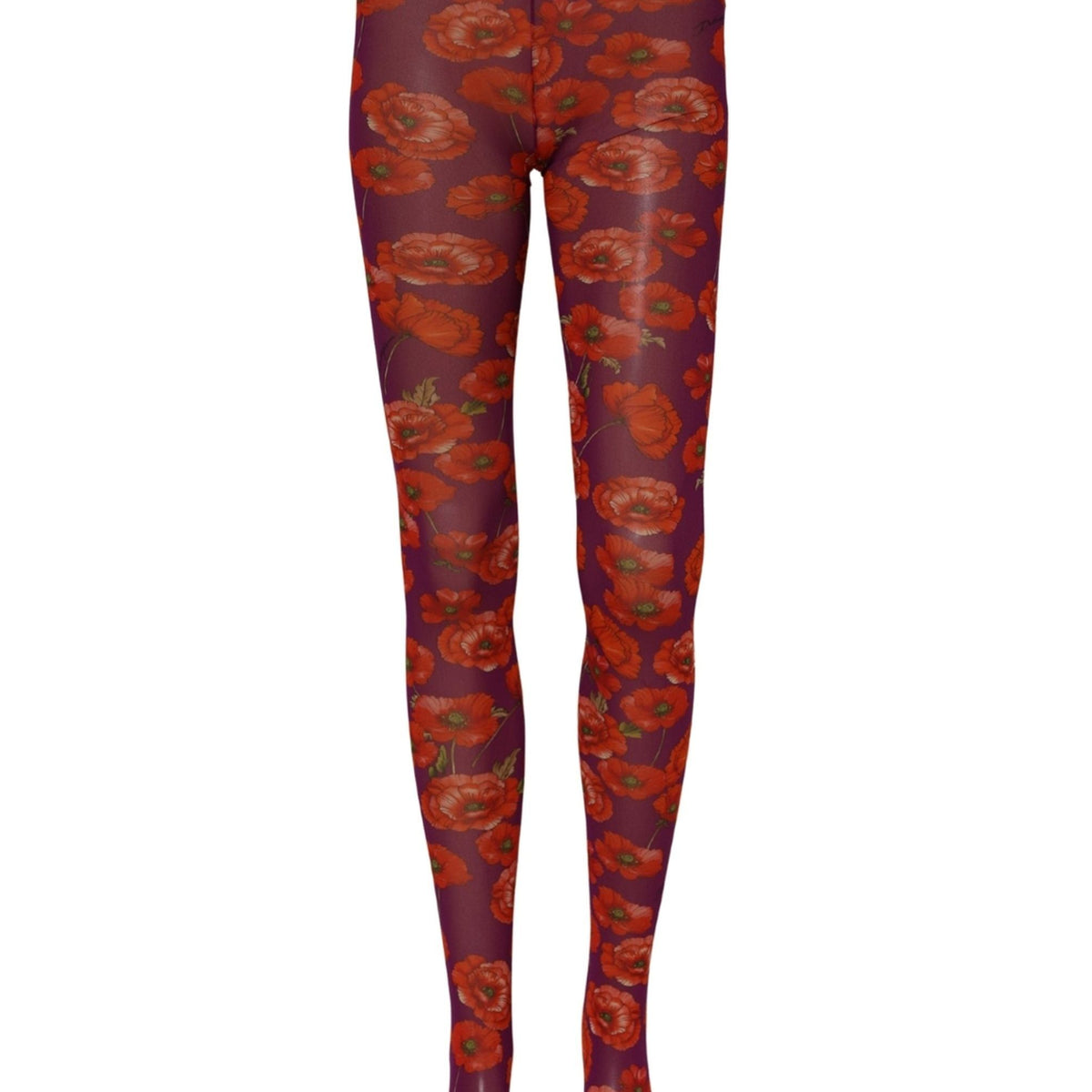 Dolce & Gabbana Purple Nylon Floral Print Tights Stockings Socks