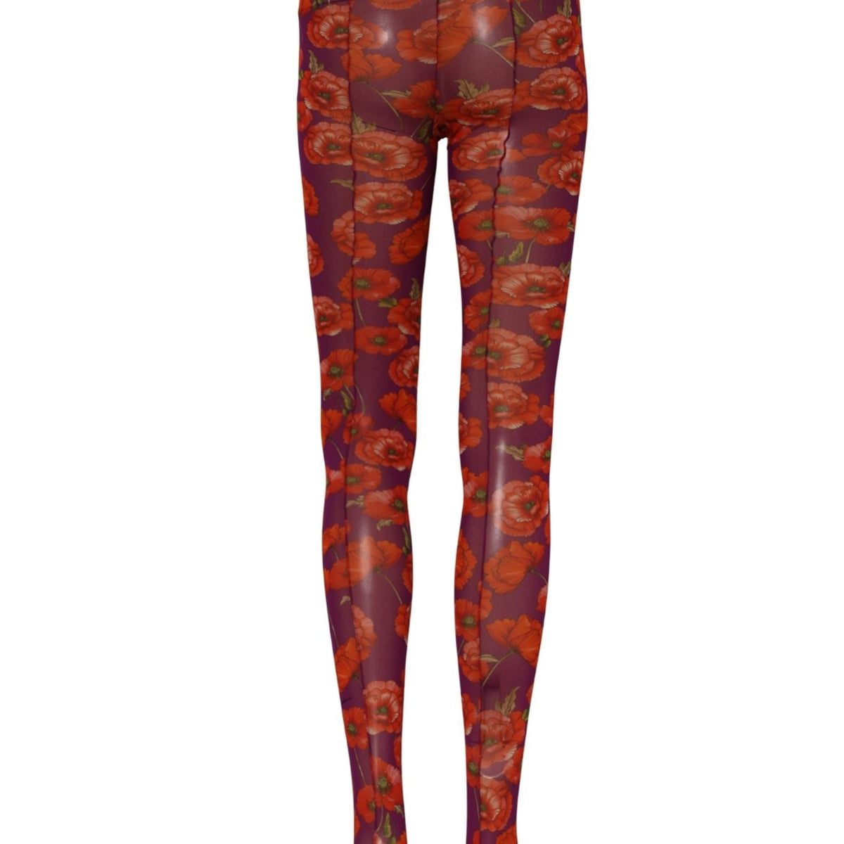 Dolce & Gabbana Purple Nylon Floral Print Tights Stockings Socks