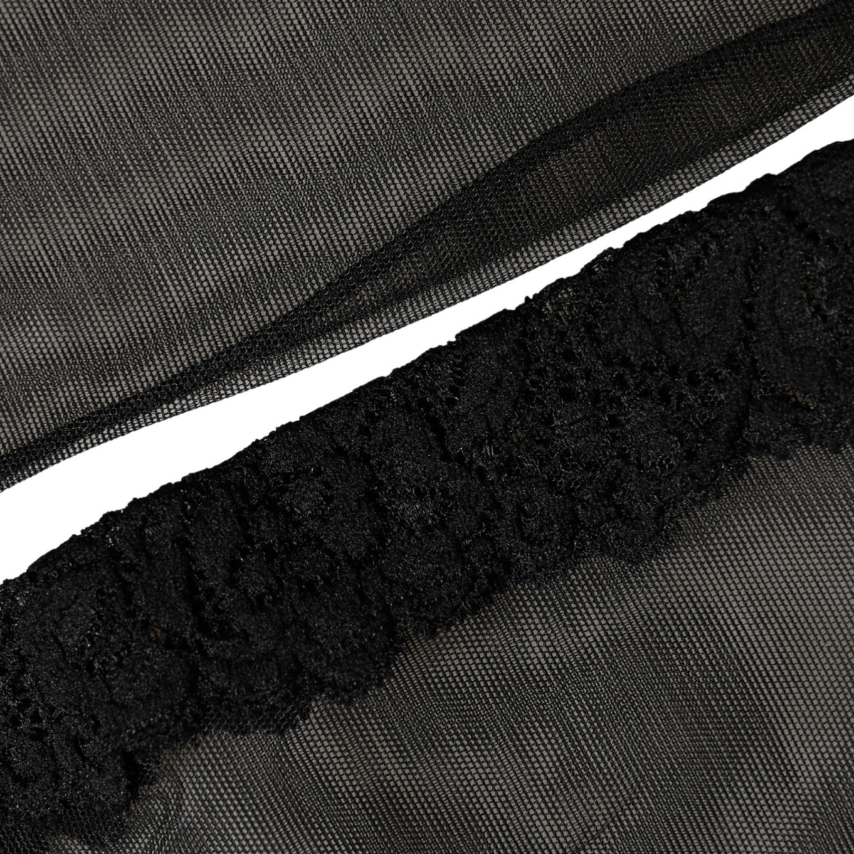 Dolce & Gabbana Black Nylon Mesh Sheer Calf Long Accessory Socks