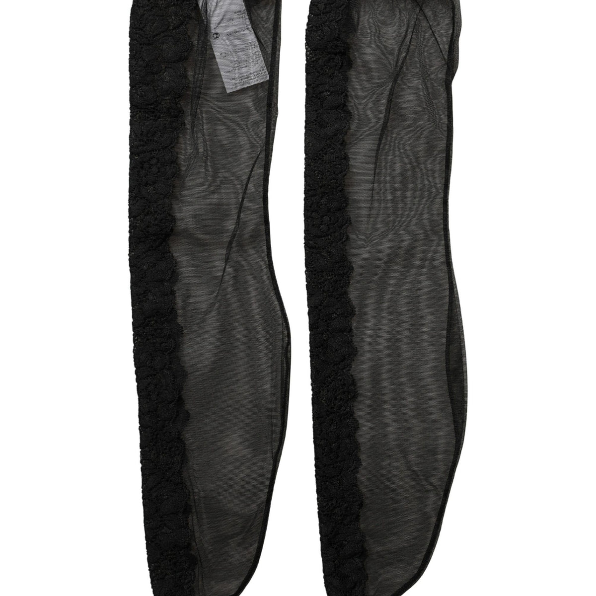 Dolce & Gabbana Black Nylon Mesh Sheer Calf Long Accessory Socks