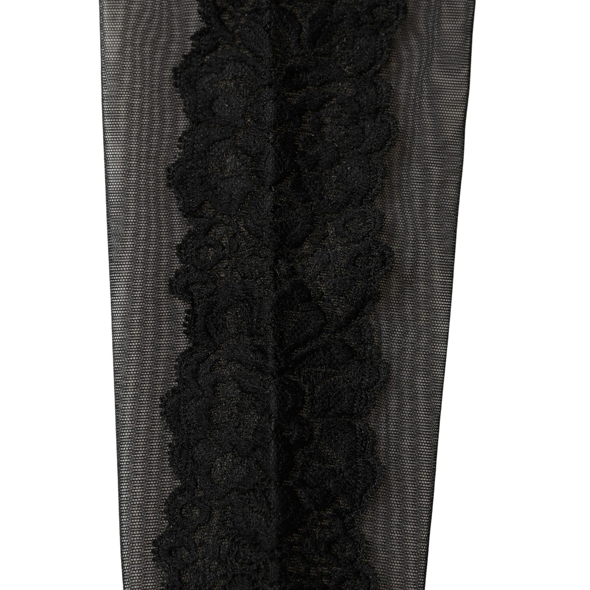 Dolce & Gabbana Black Nylon Mesh Sheer Calf Long Accessory Socks