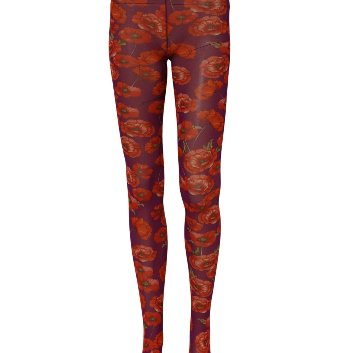 Dolce & Gabbana Purple Nylon Floral Print Tights Stockings Socks