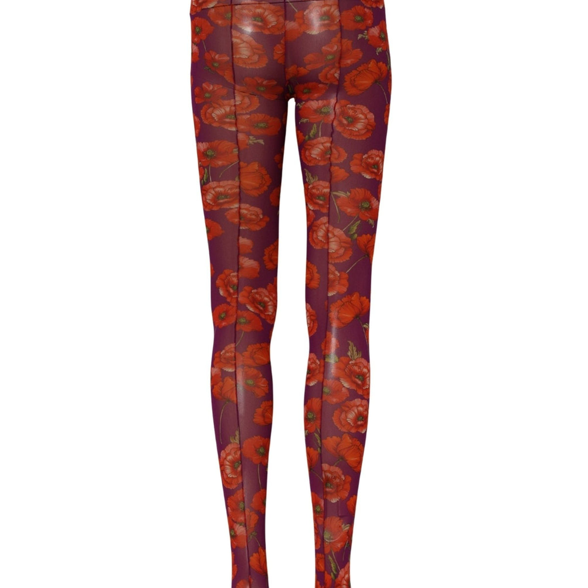 Dolce & Gabbana Purple Nylon Floral Print Tights Stockings Socks