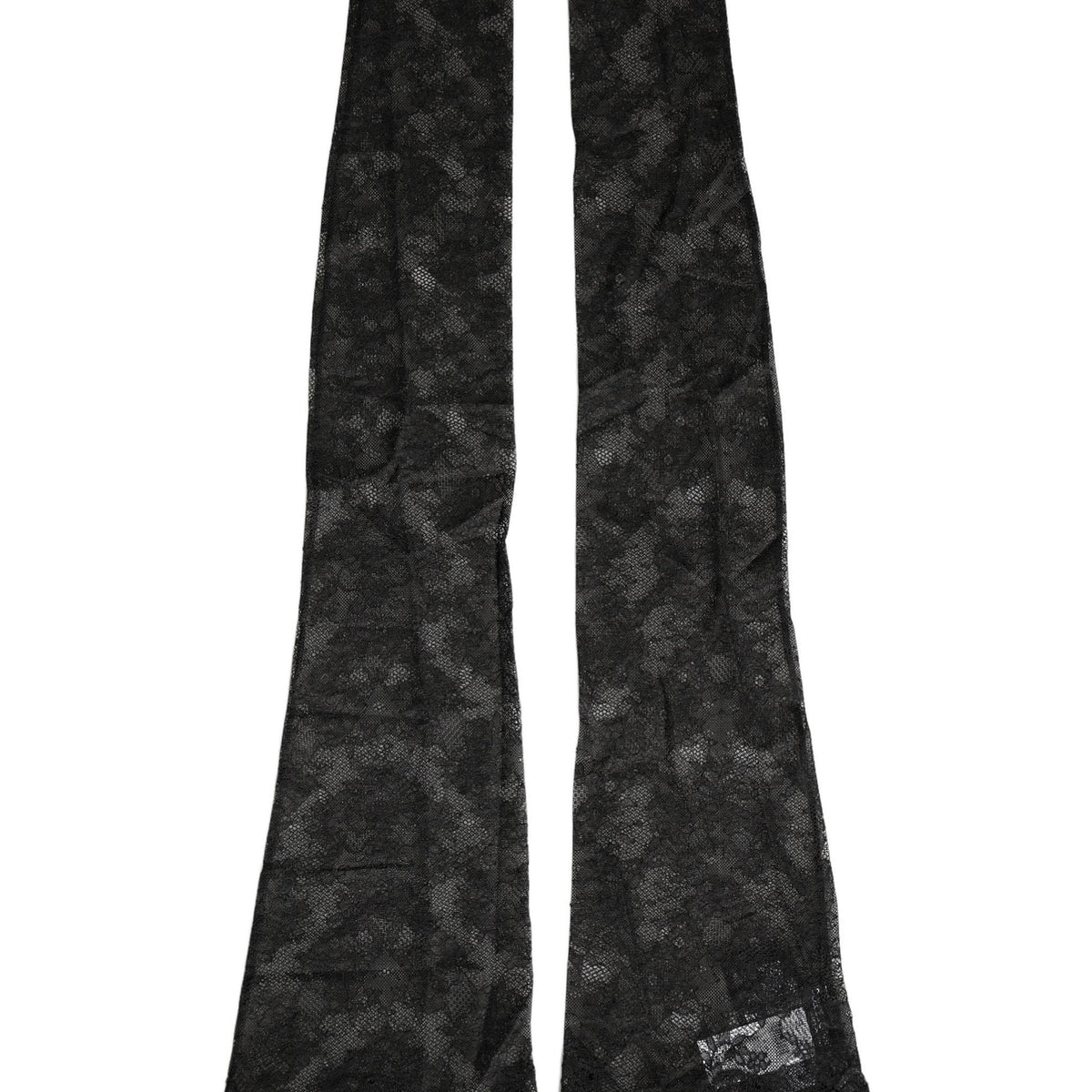 Dolce & Gabbana Black Floral Lace Nylon Stretch Knee High Socks