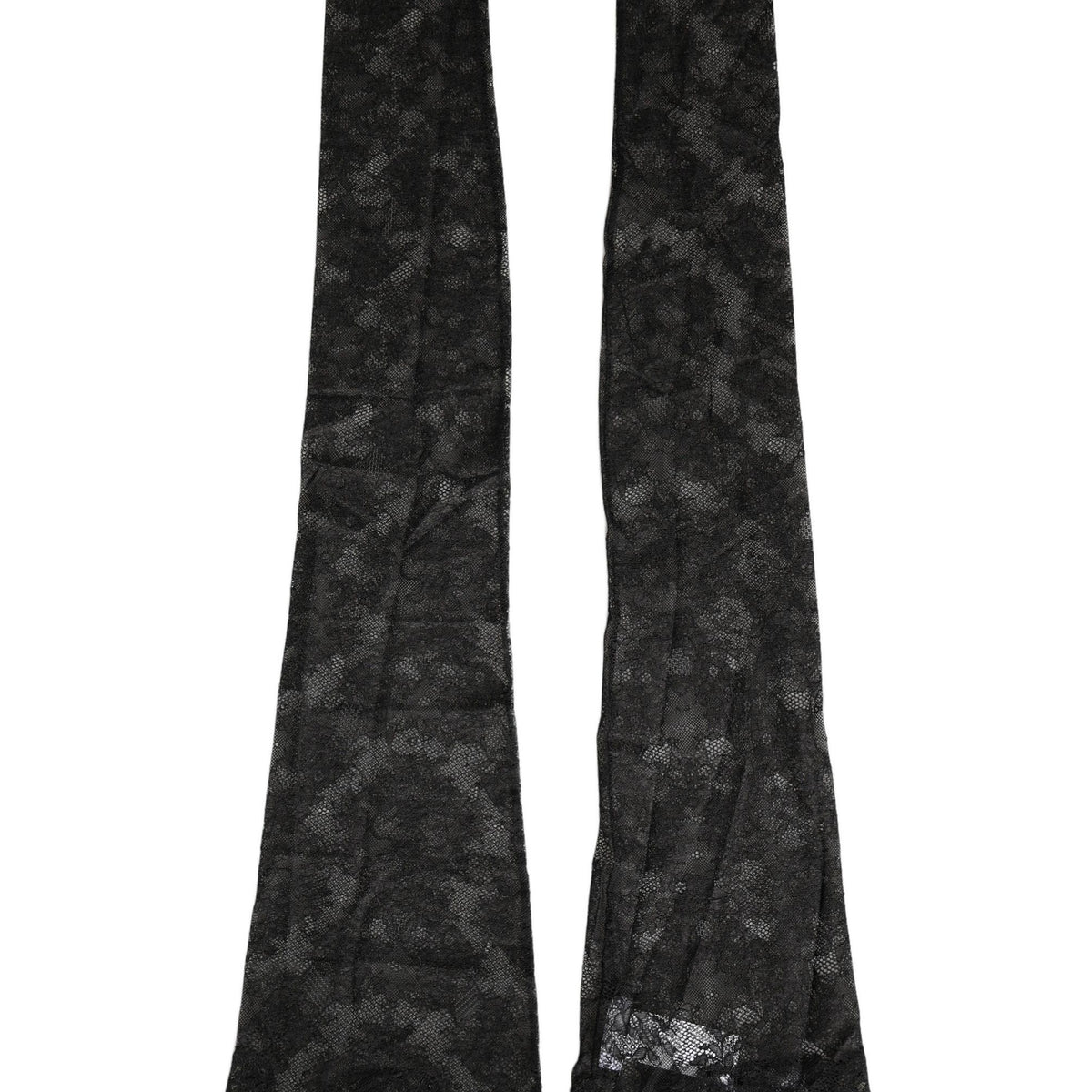 Dolce & Gabbana Black Floral Lace Nylon Stretch Knee High Socks