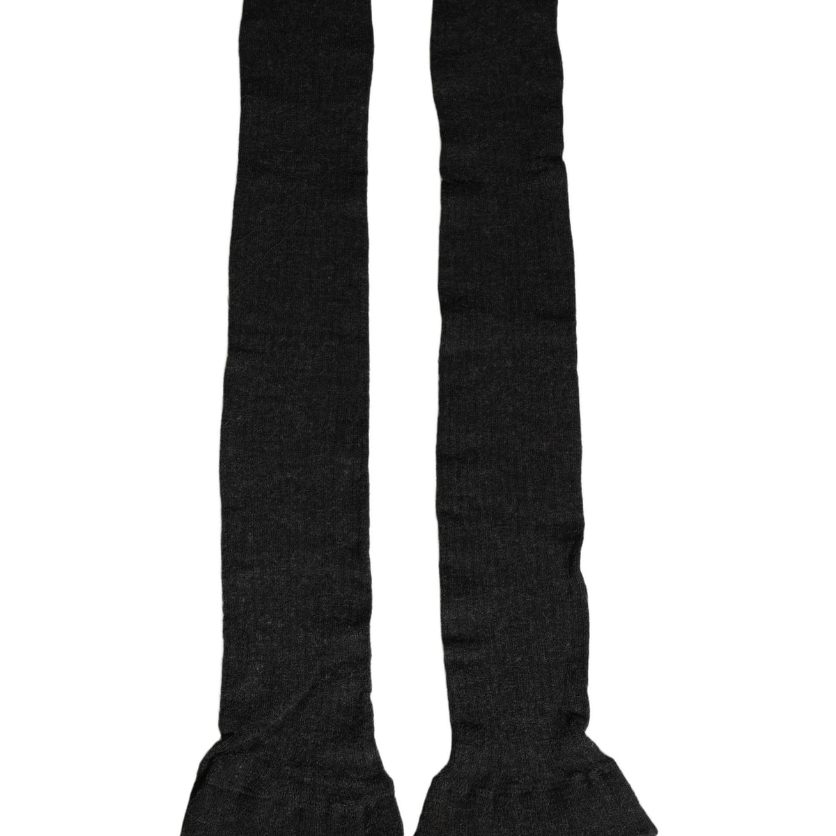 Dolce & Gabbana Dark Gray Wool Over Calf Long Women Accessory Socks