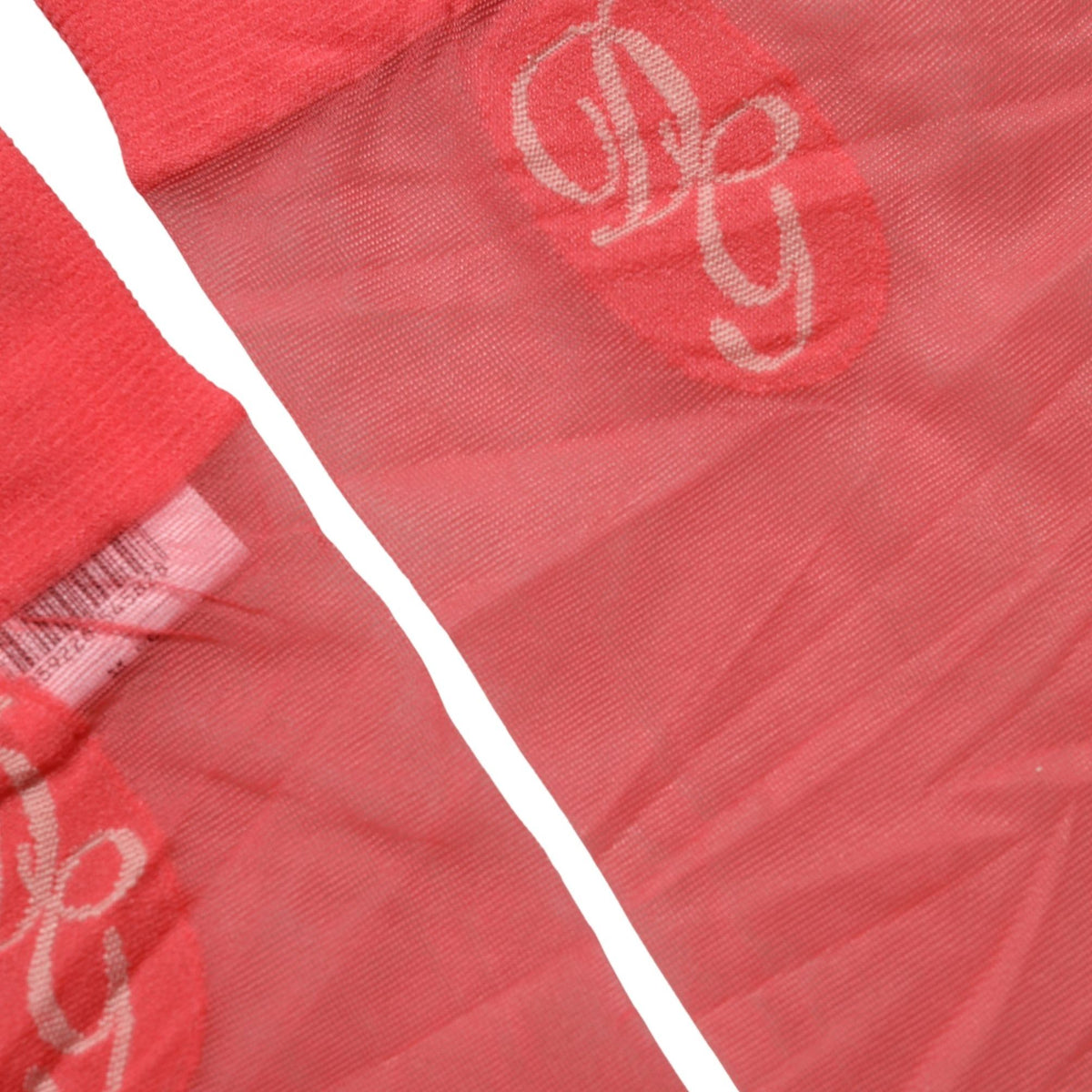 Dolce & Gabbana Red Nylon Mesh Sheer Calf Long Accessory Socks