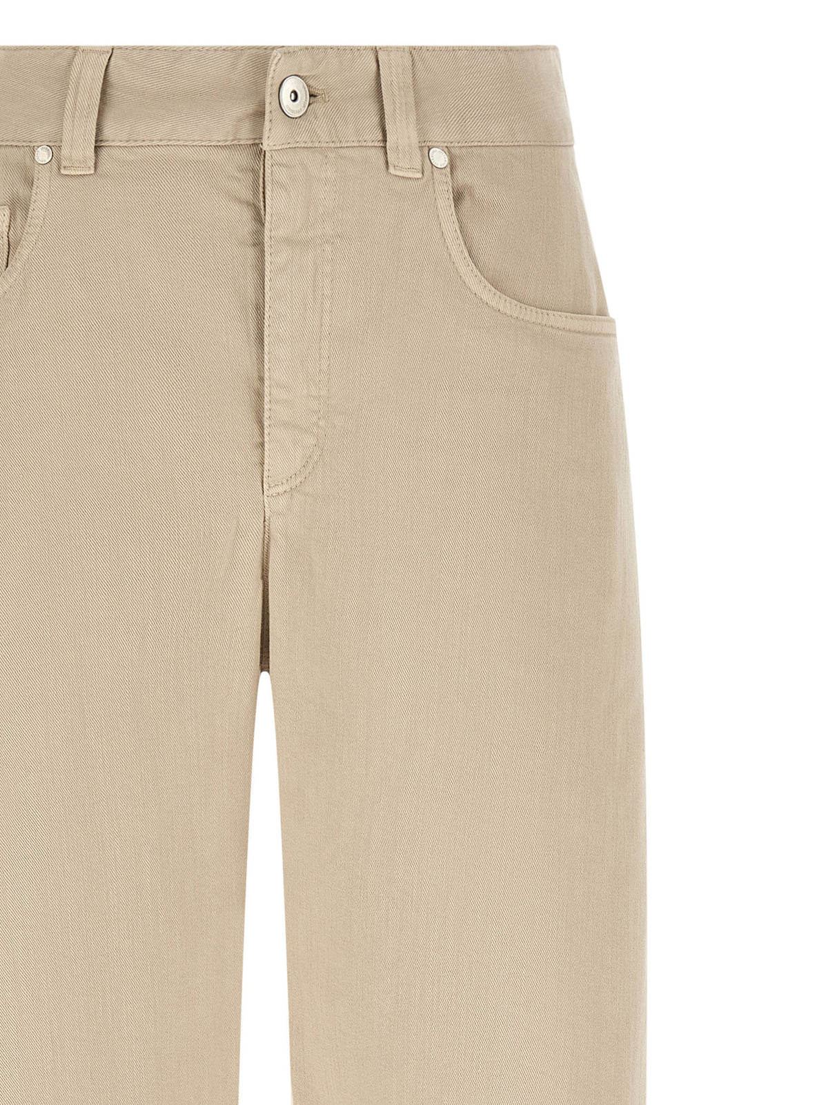 Brunello Cucinelli Beige Cotton Casual Pants