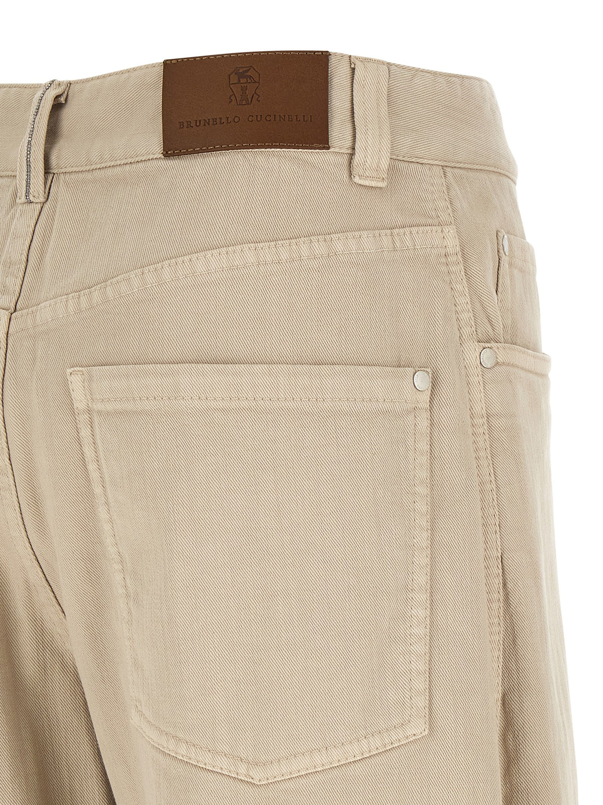 Brunello Cucinelli Beige Cotton Casual Pants