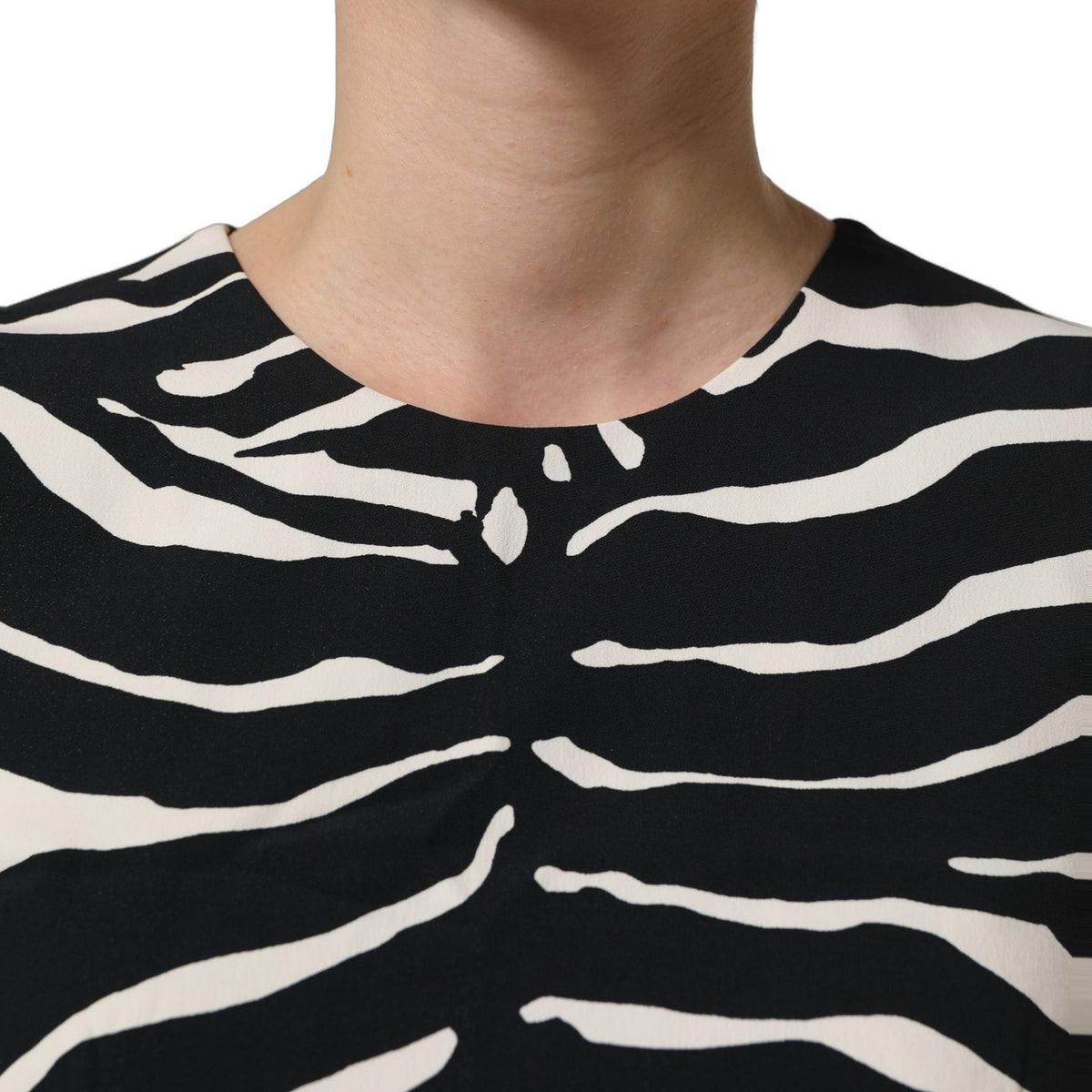 Dolce & Gabbana Black White Zebra Sleeveless Cropped Tank Top