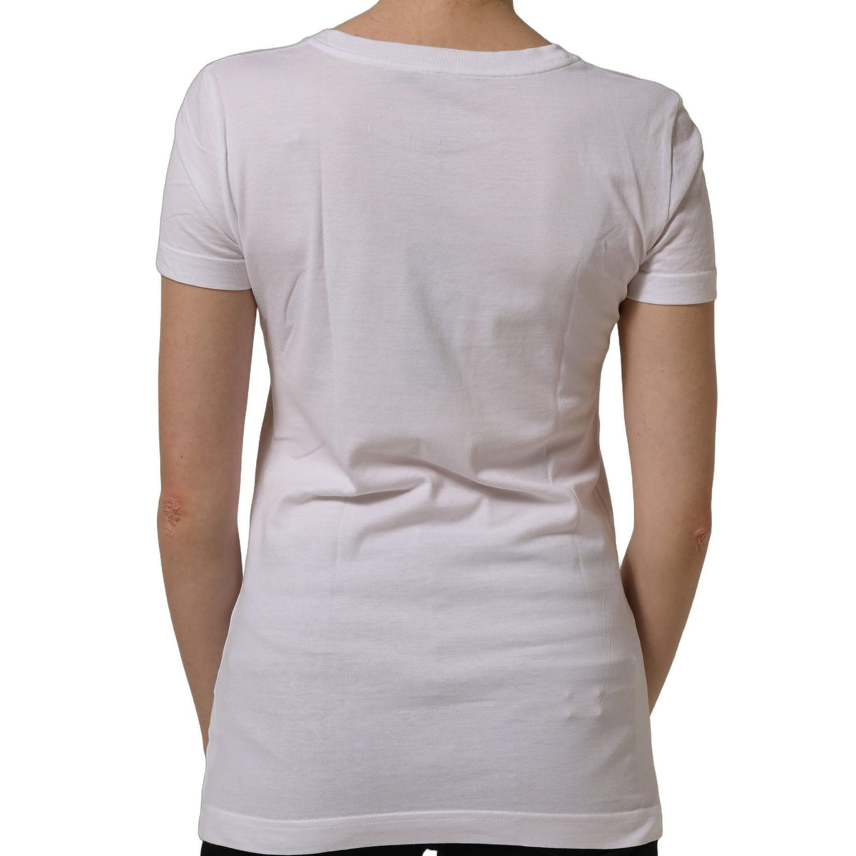 Dolce & Gabbana White Graphic Print Cotton Crew Neck T-shirt