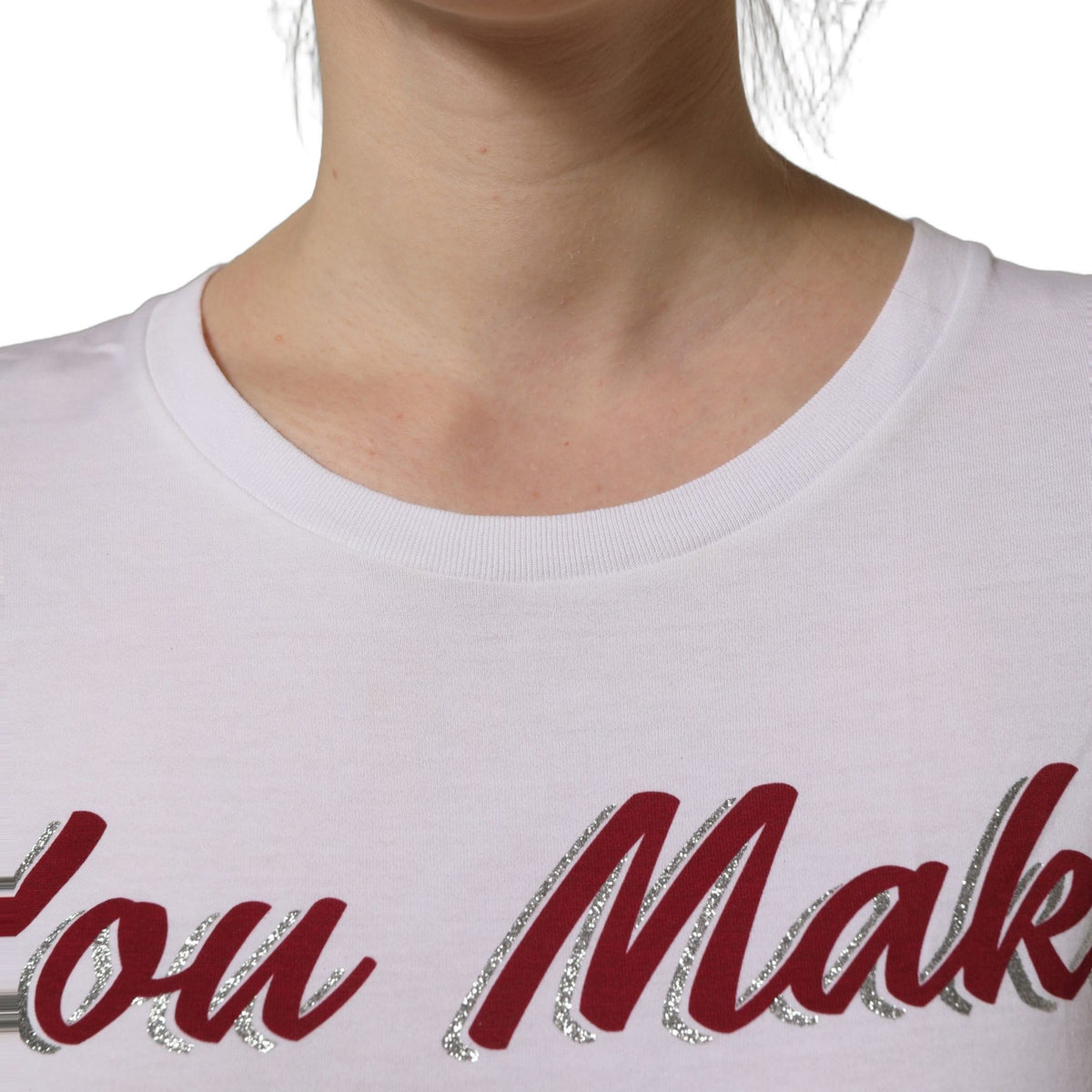 Dolce & Gabbana White Graphic Print Cotton Crew Neck T-shirt