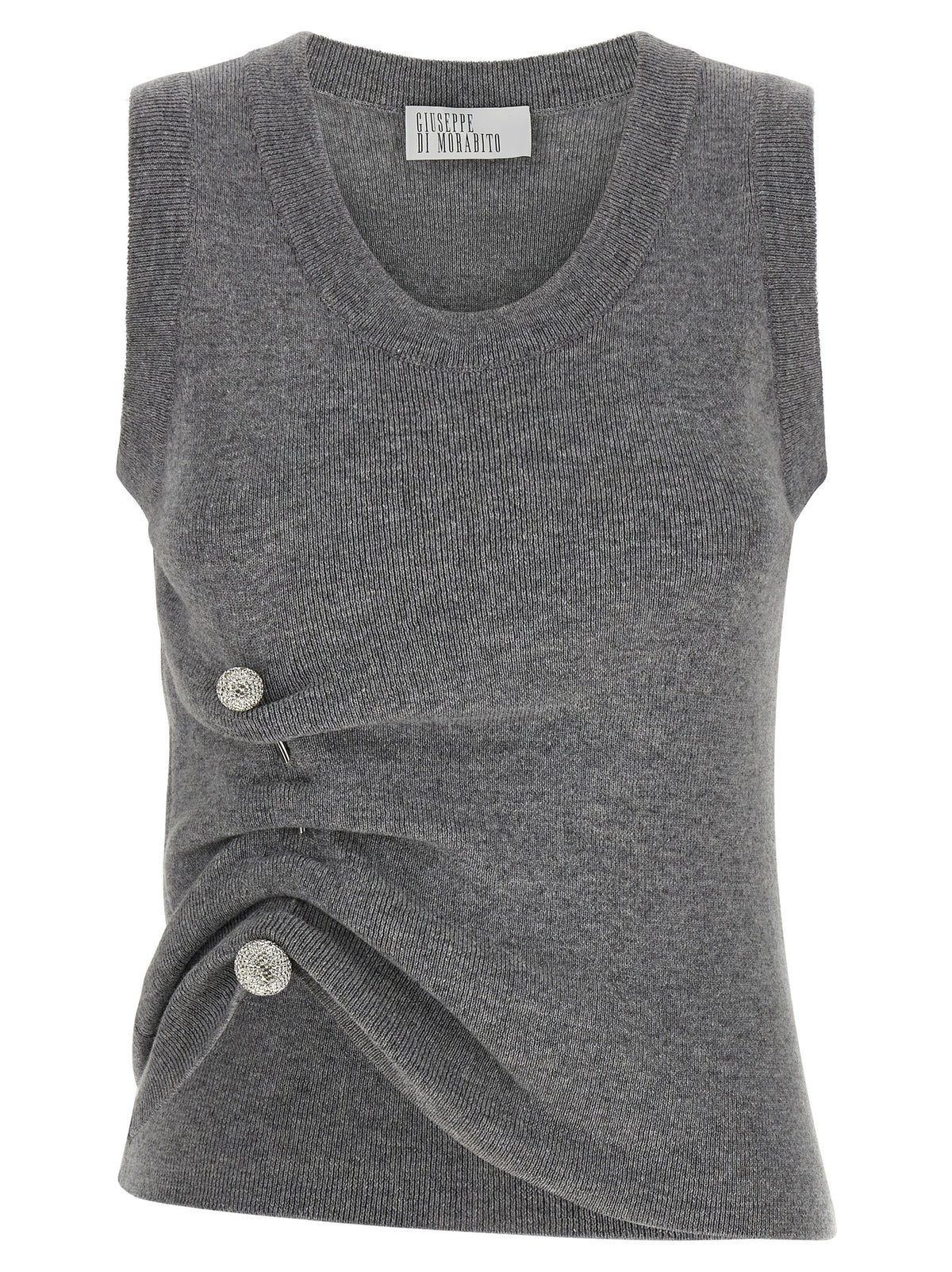 Giuseppe Di Morabito Gray Virgin Wool Sleeveles Sweater