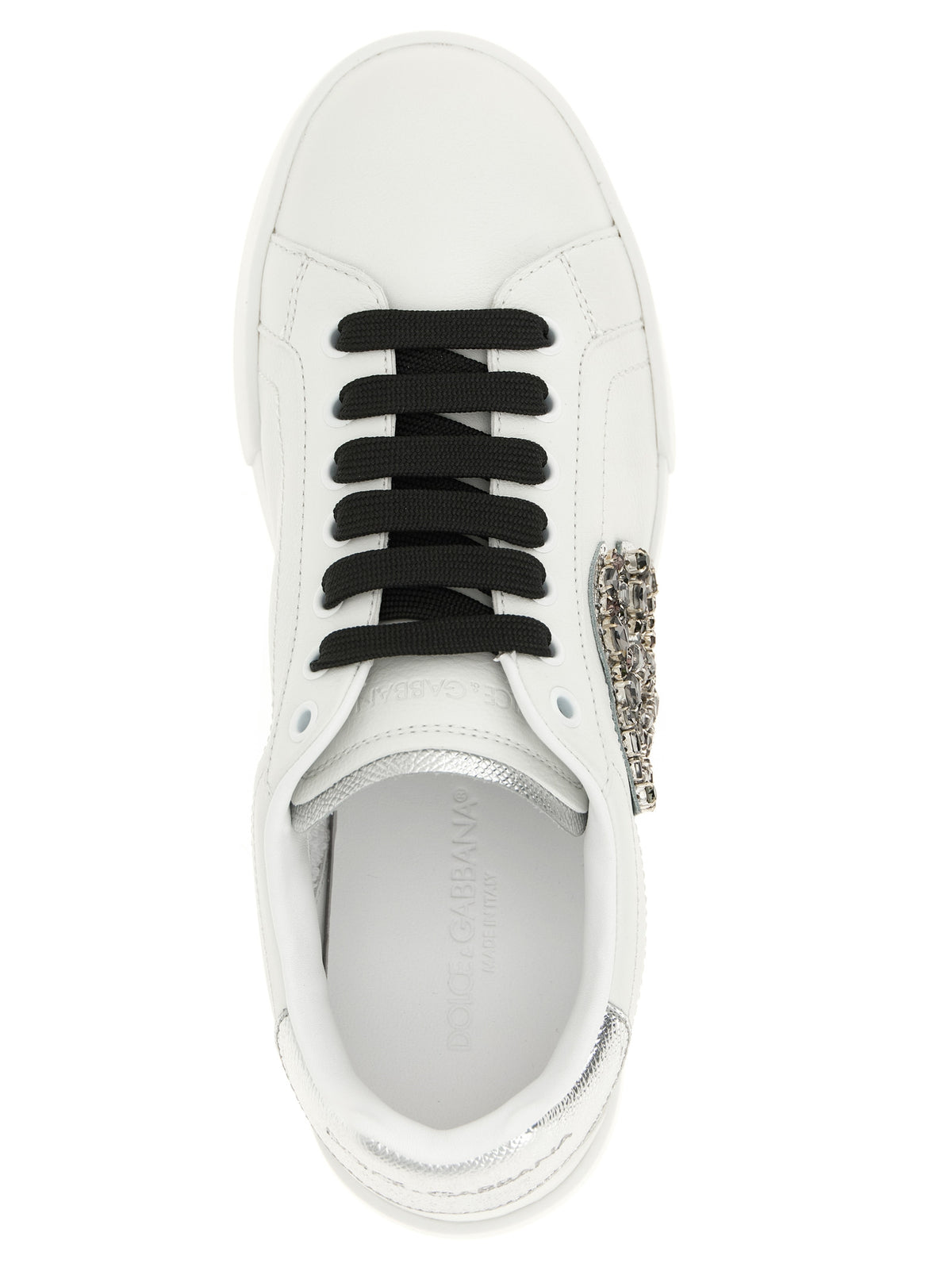 Dolce & Gabbana Silver Calfskin Low Top Sneakers