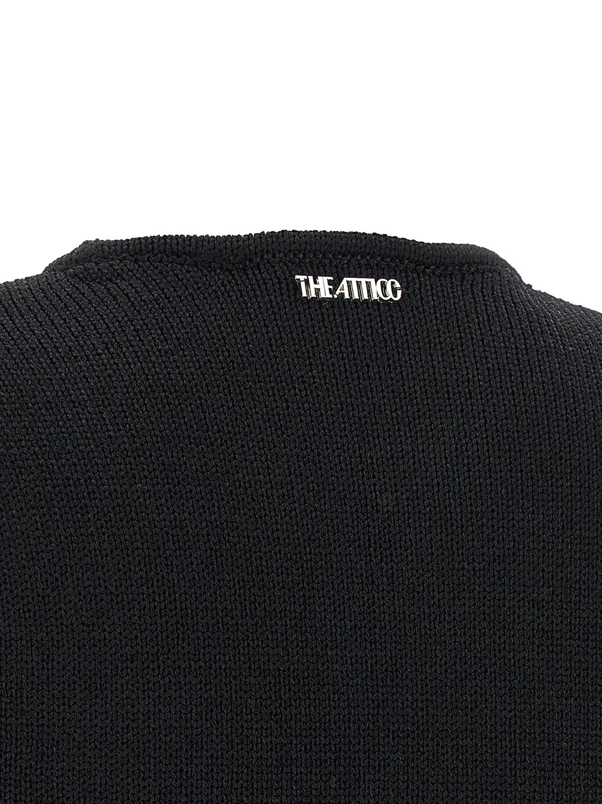 The Attico Black Viscose Short Dress