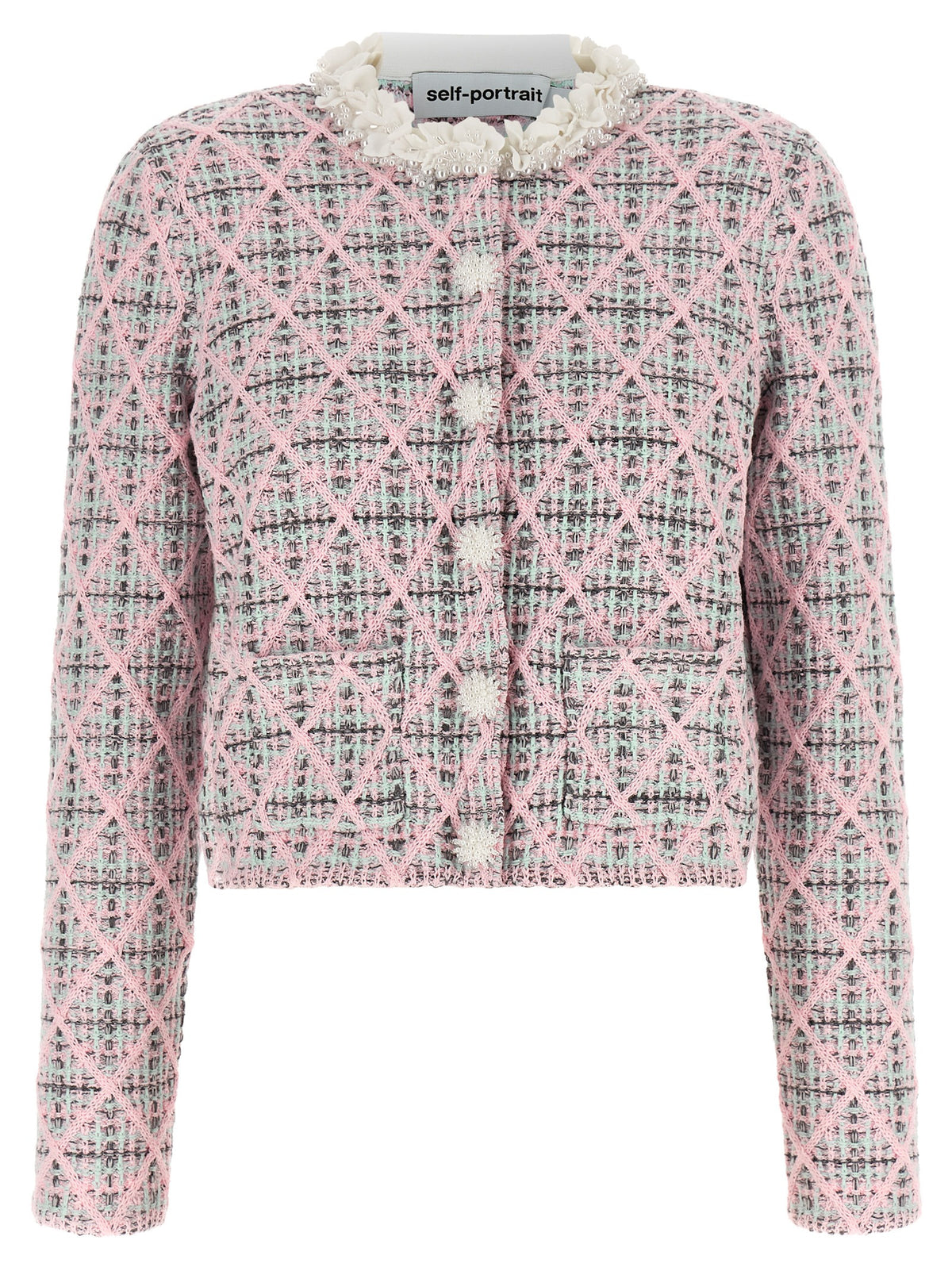 Self-Portrait Multicolor Cotton Cardigan