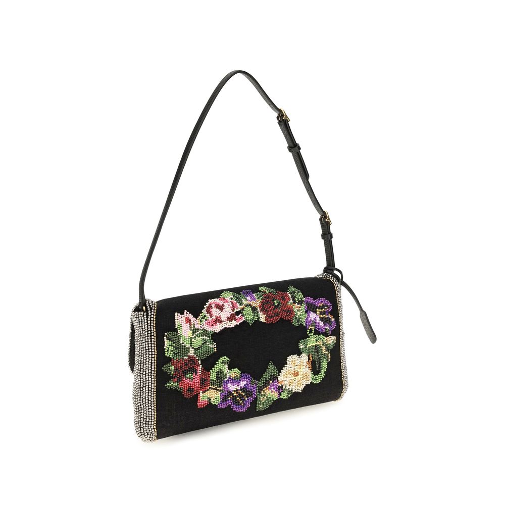 Valentino Garavani Multicolor Linen Shoulder Bag
