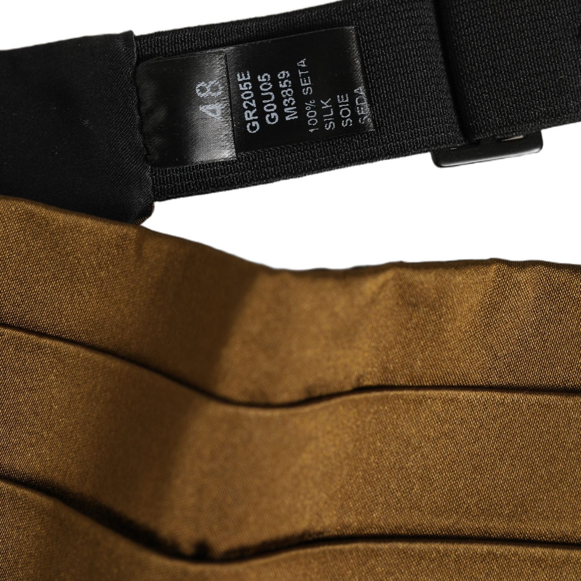 Dolce & Gabbana Brown Men 100% Silk Belt Waist Cummerbund