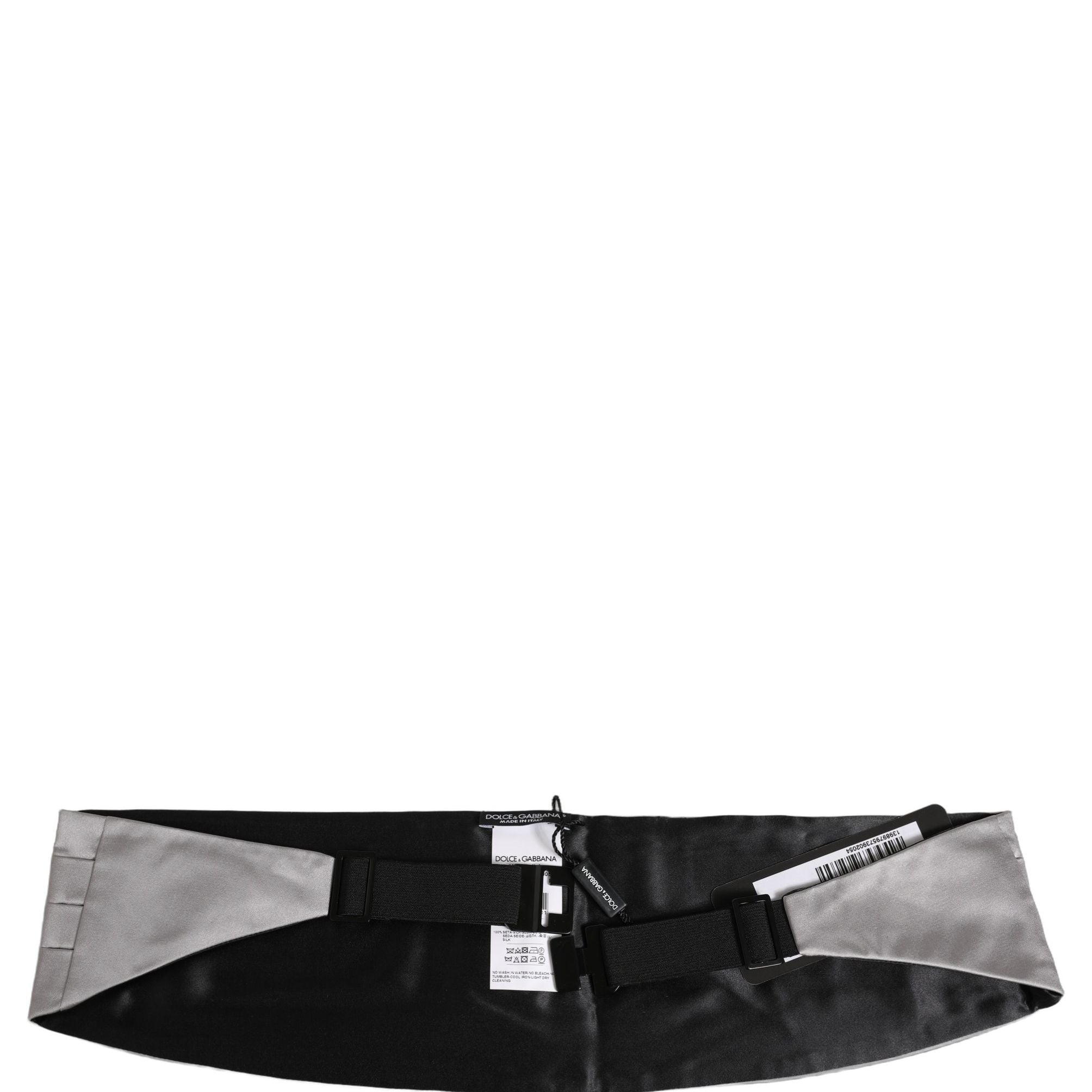 Dolce & Gabbana Gray Men 100% Silk Belt Waist Cummerbund