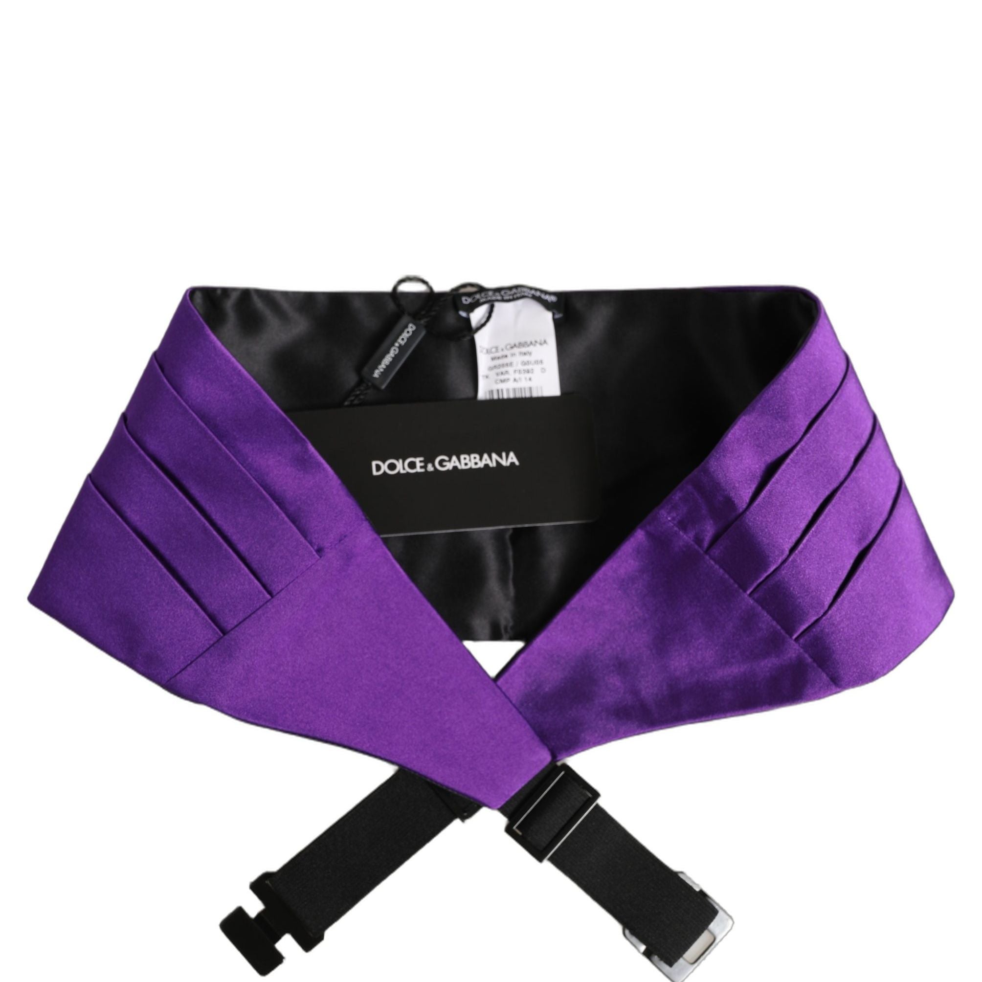 Dolce & Gabbana Violet Men 100% Silk Belt Waist Cummerbund