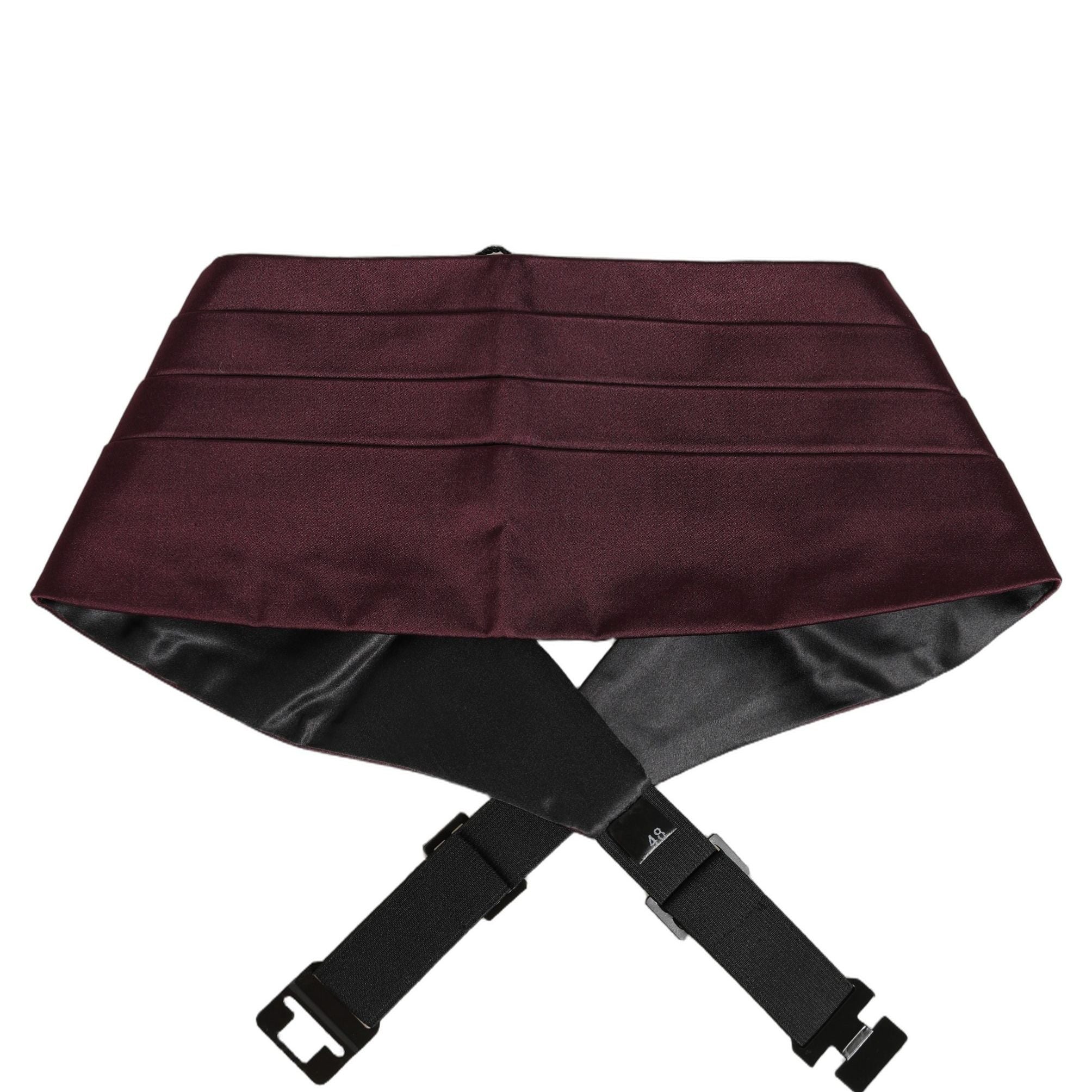 Dolce & Gabbana Maroon Men 100% Silk Belt Waist Cummerbund