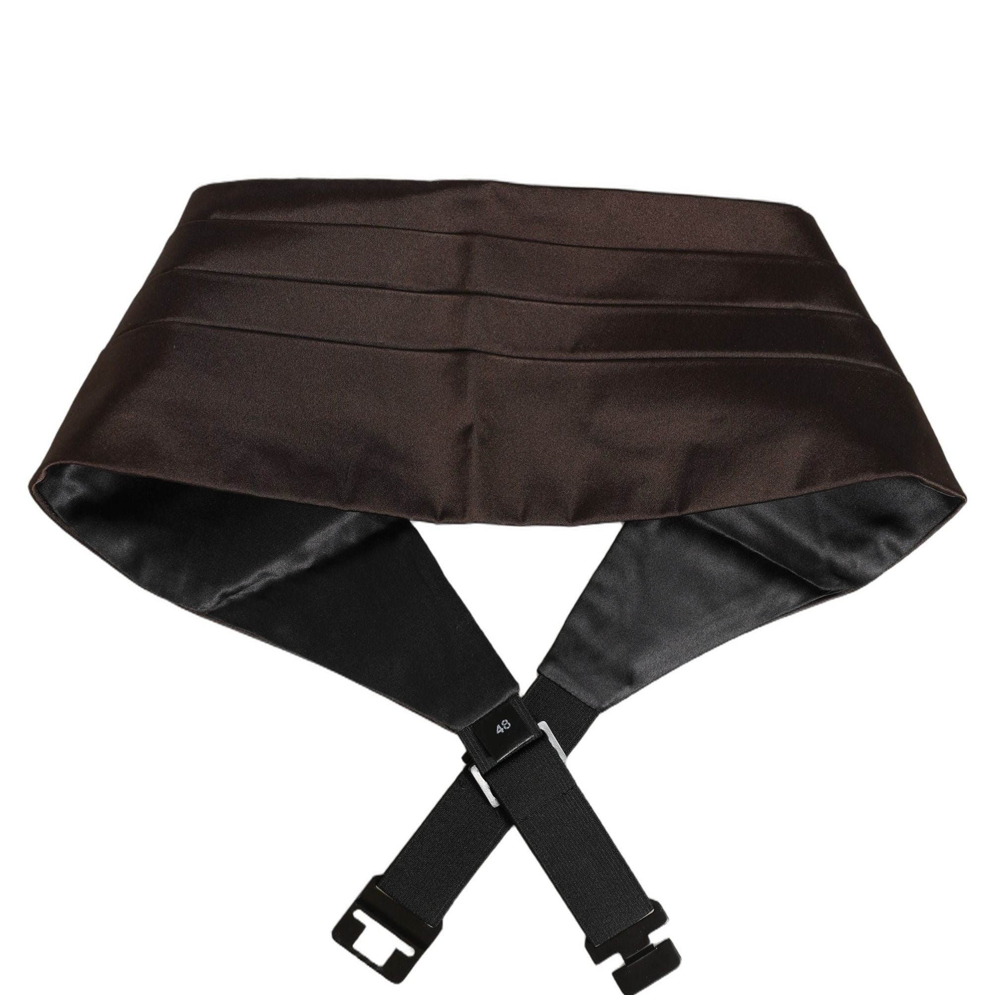 Dolce & Gabbana Dark Brown 100% Silk Belt Waist Cummerbund