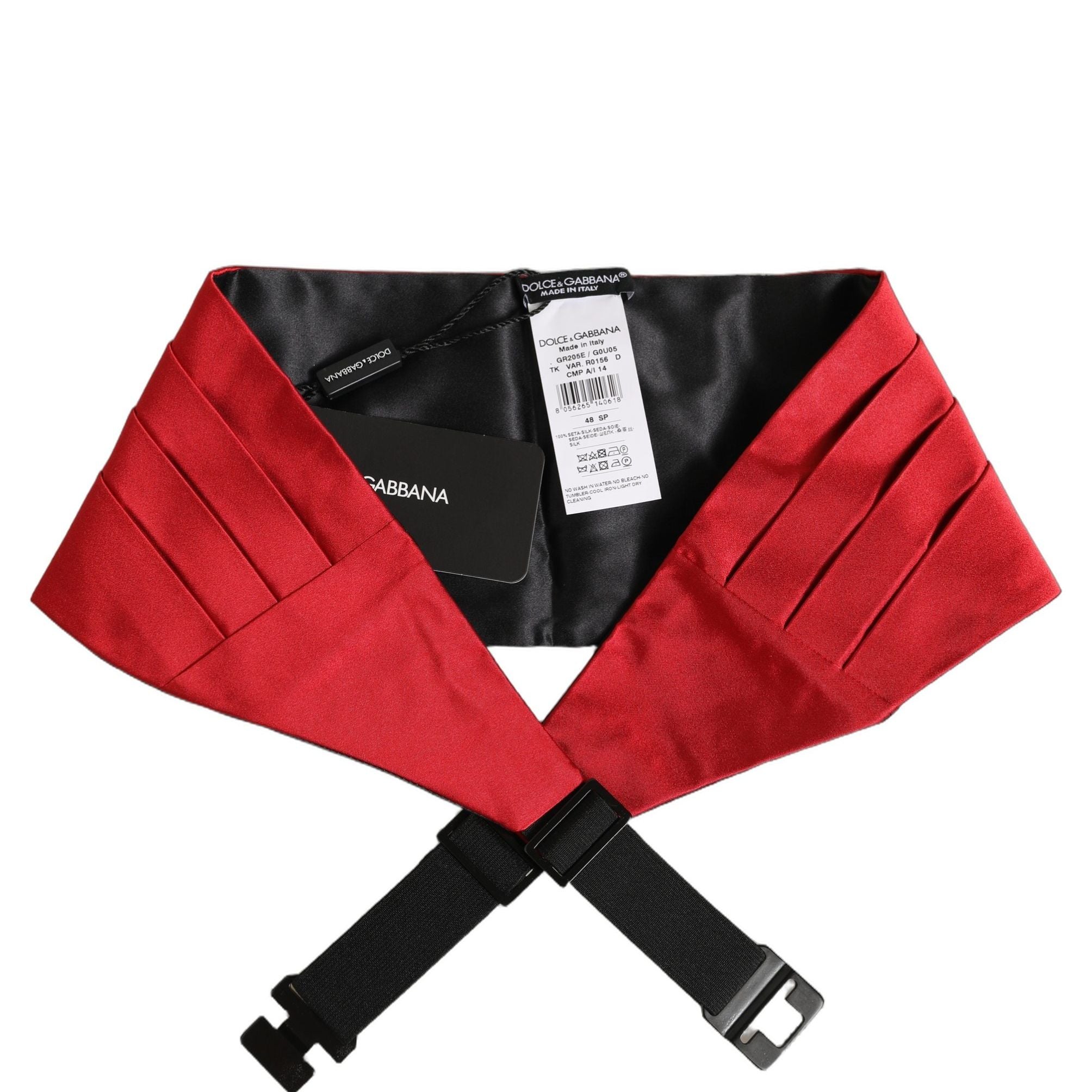 Dolce & Gabbana Red Men 100% Silk Belt Waist Cummerbund