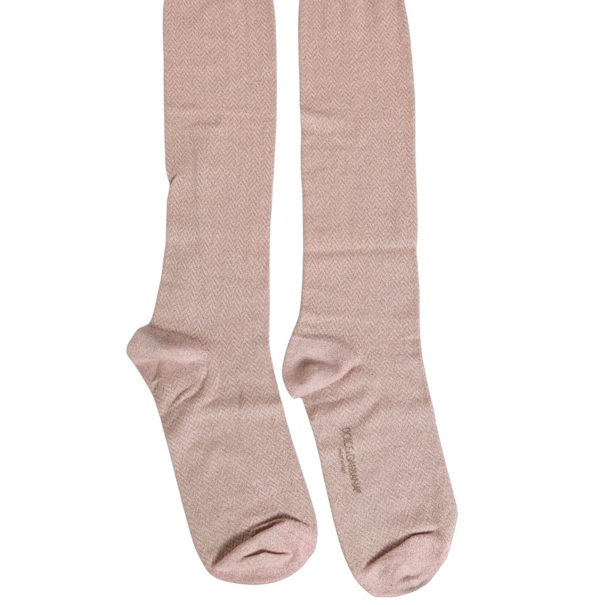 Dolce & Gabbana Light Pink Viscose Over The Calf Accessory Socks