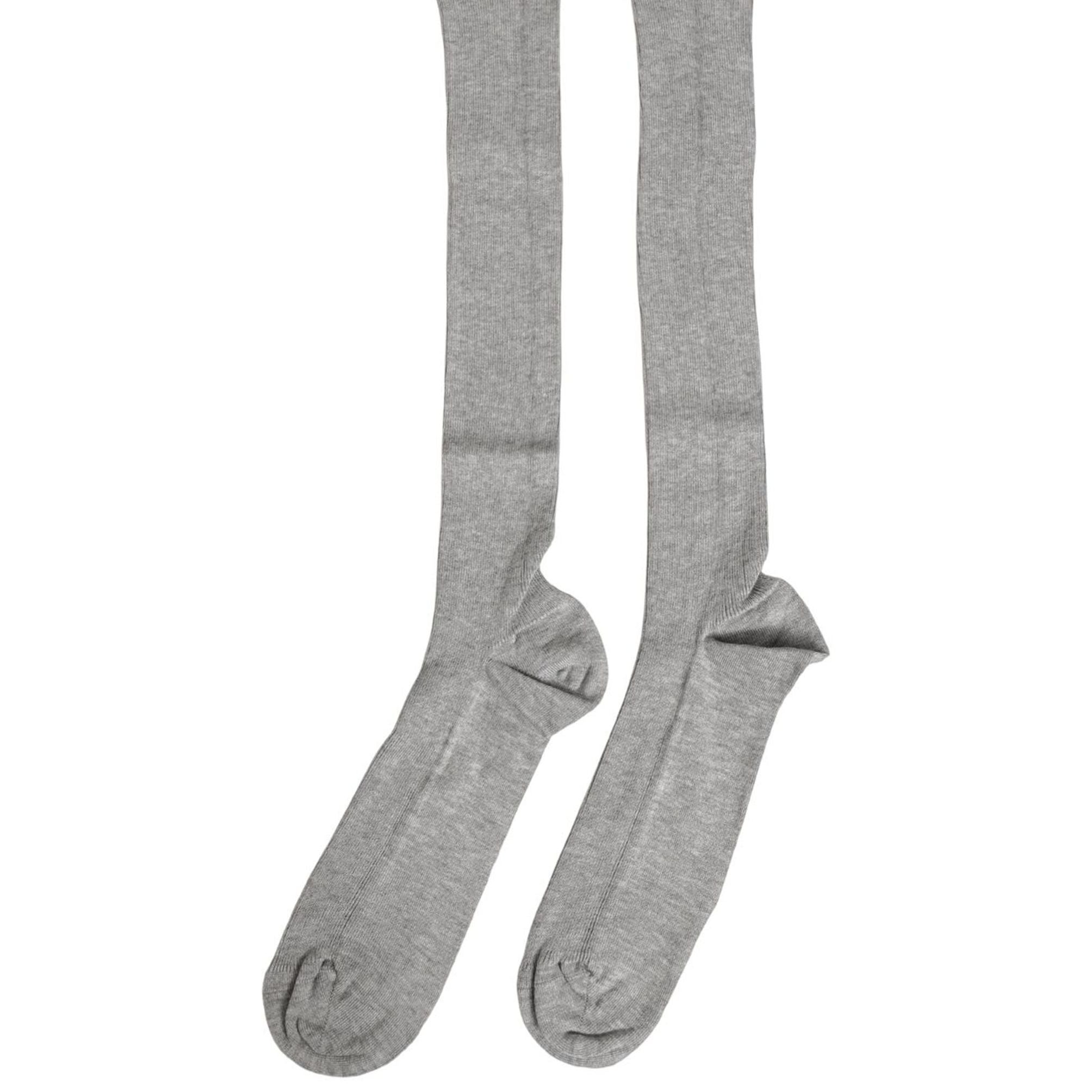 Dolce & Gabbana Men Gray Viscose Over The Calf Accessory Socks