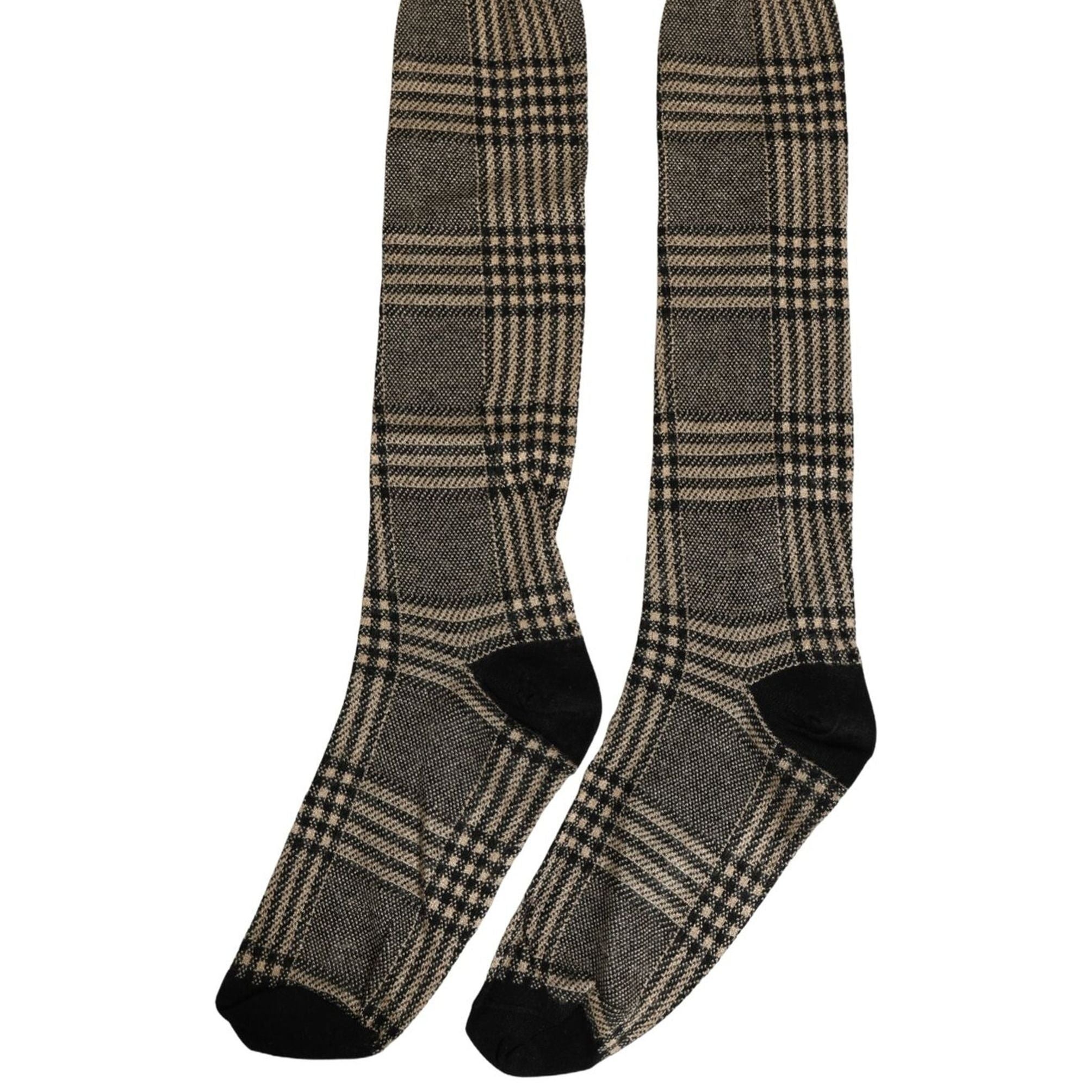 Dolce & Gabbana Multicolor Plaid Viscose Knee High Accessory Socks