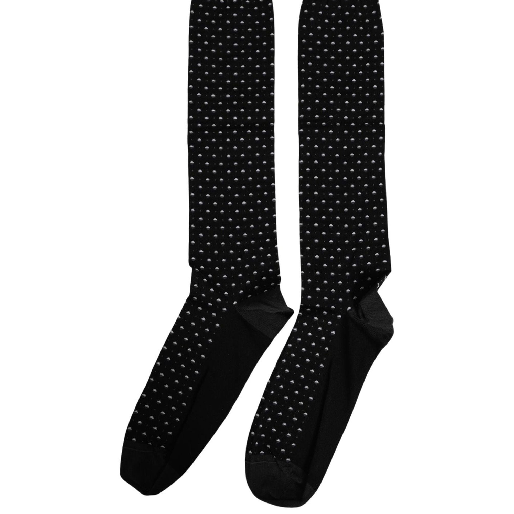 Dolce & Gabbana Black Polka Dot Over The Calf Accessory Socks