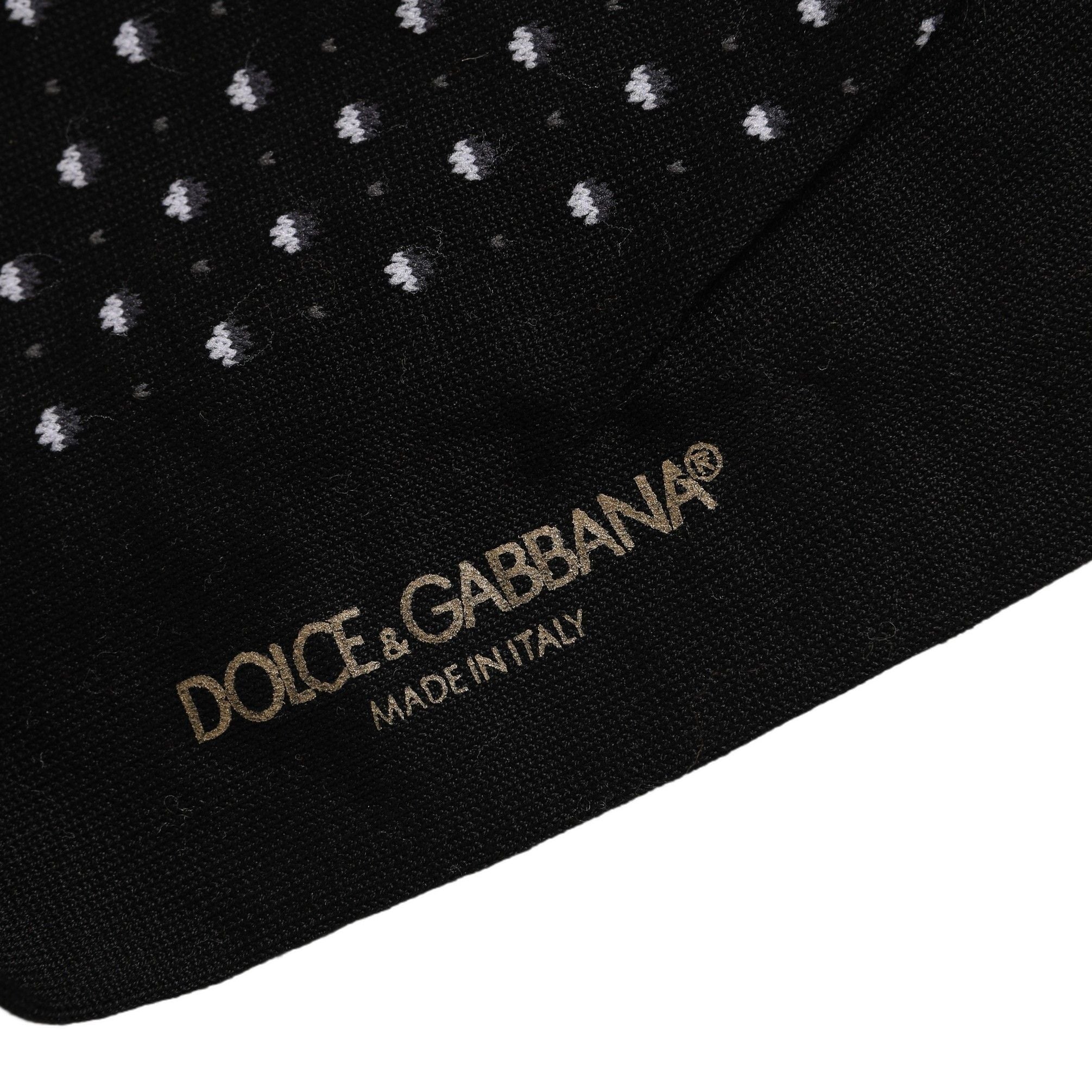 Dolce & Gabbana Black Polka Dot Over The Calf Accessory Socks
