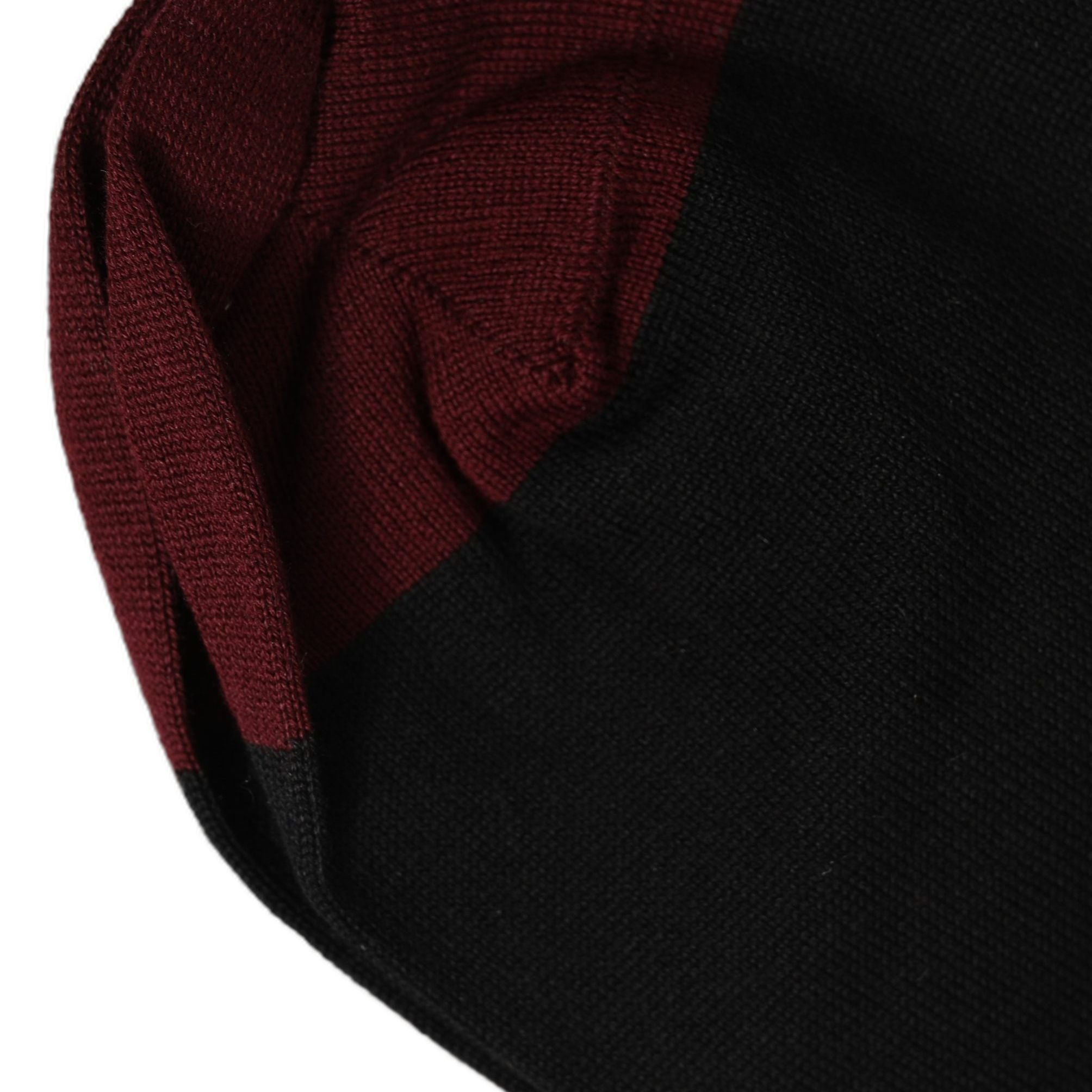 Dolce & Gabbana Men Burgundy Black Logo Mid Calf Accessory Socks
