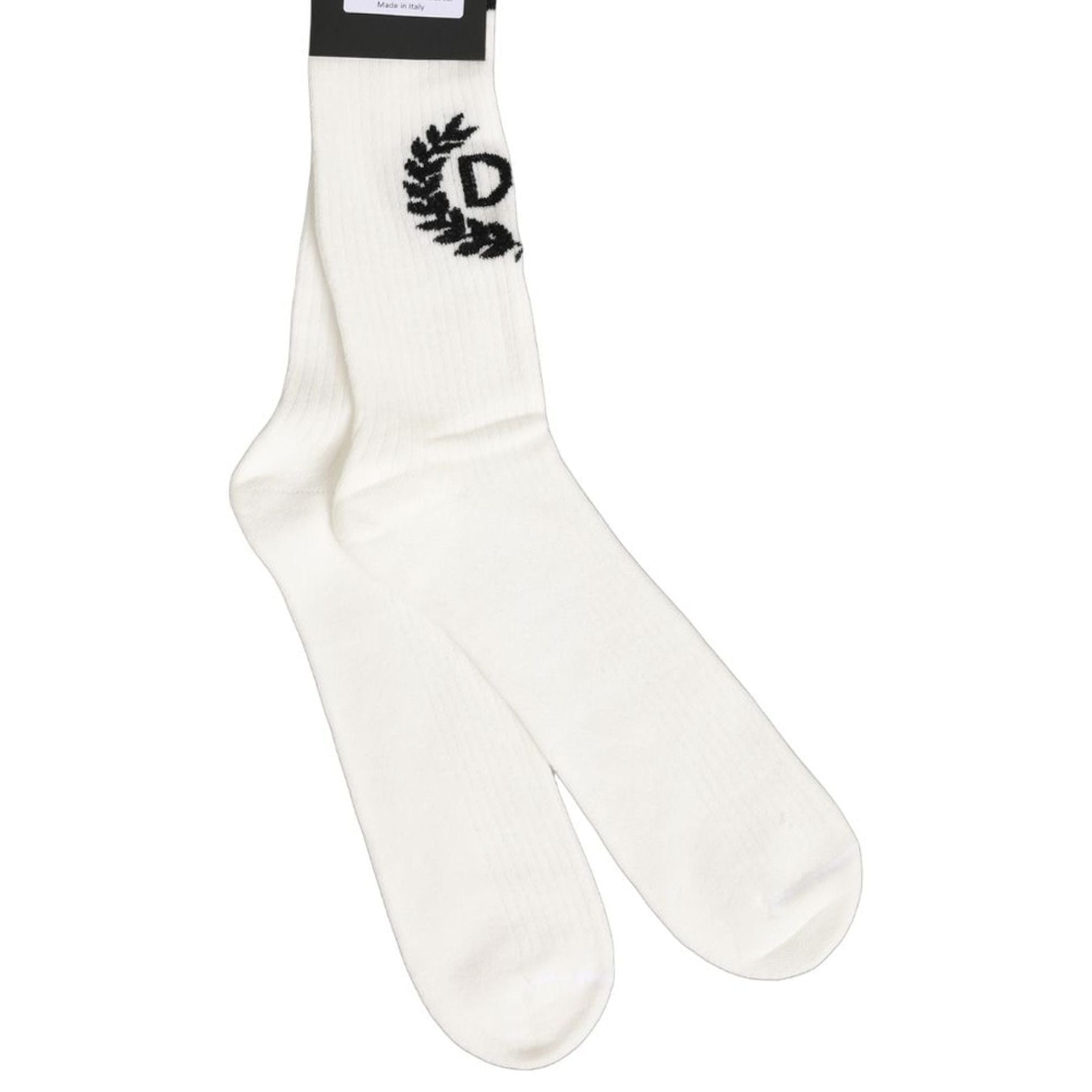 Dolce & Gabbana White Cotton DG Logo Mid Calf Accessory Socks