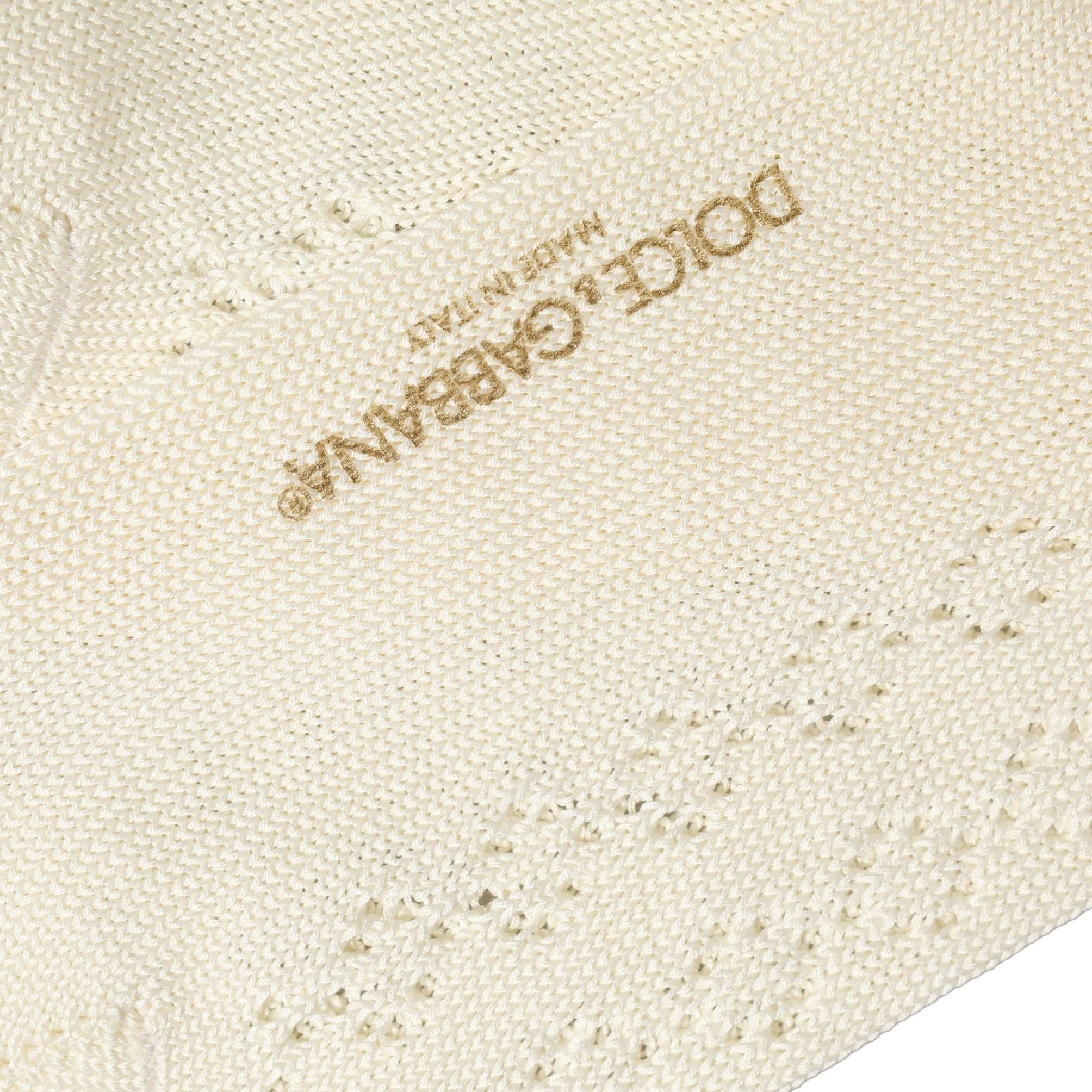Dolce & Gabbana Off White Cotton Knit Mid Calf Accessory Socks