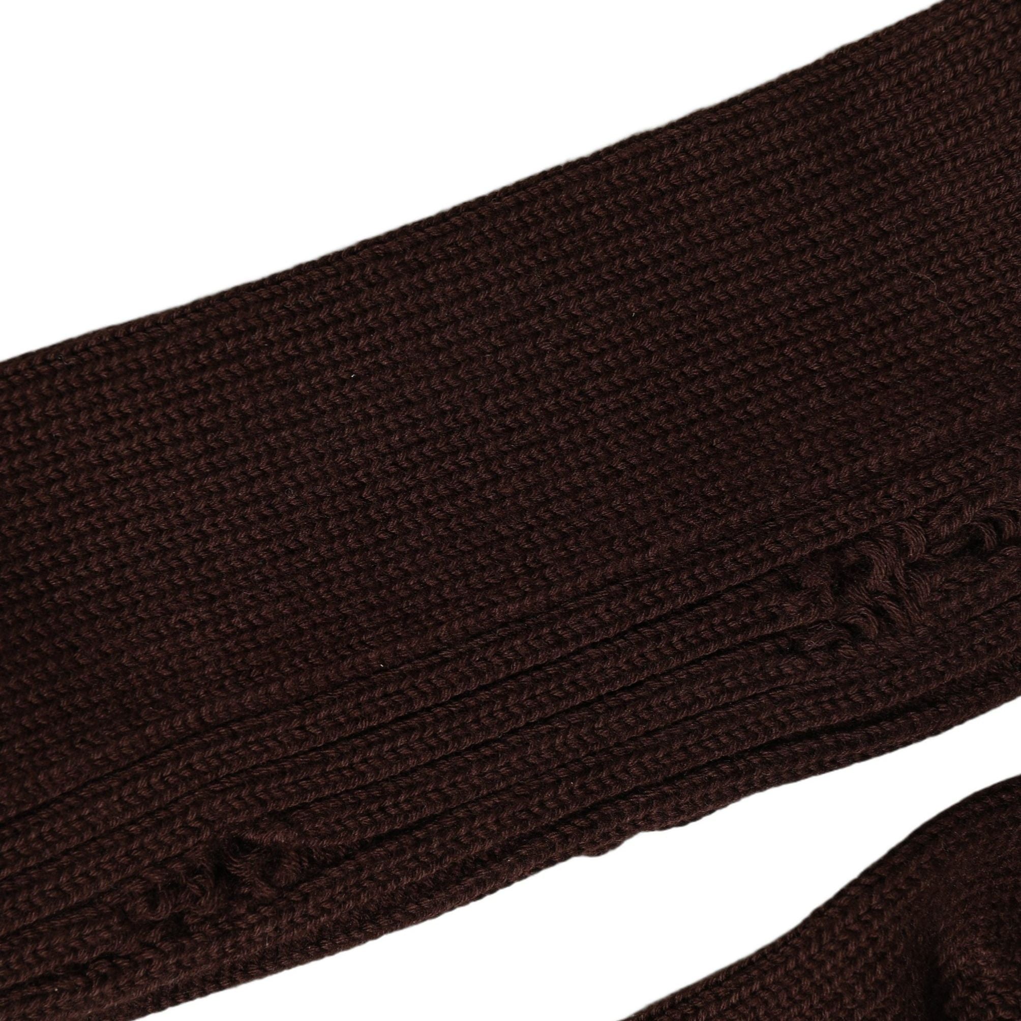 Dolce & Gabbana Dark Brown Cotton Distressed Mid Calf Accessory Socks