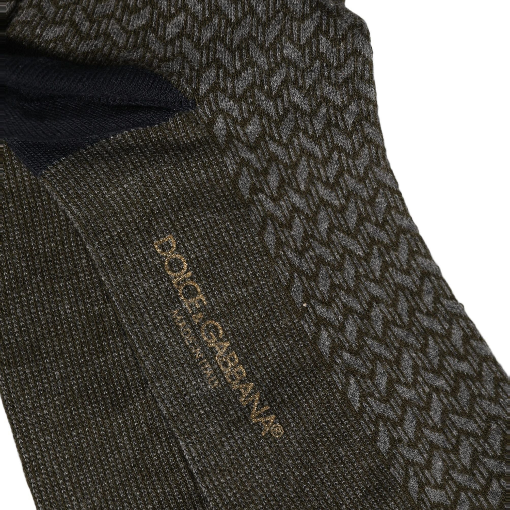 Dolce & Gabbana Dark Gray Cotton Knit Knee High Accessory Socks