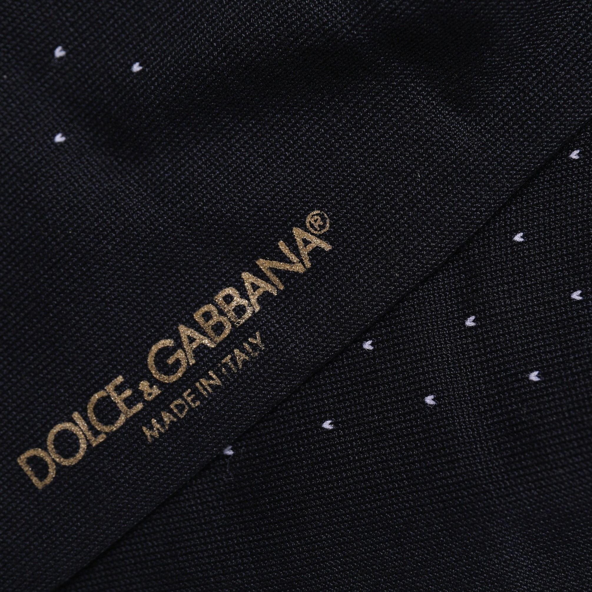 Dolce & Gabbana Men Black Cotton Polka Dot Mid Calf Accessory Socks