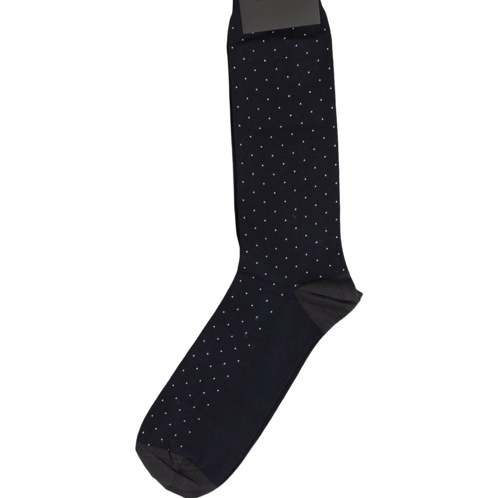 Dolce & Gabbana Men Black Cotton Polka Dot Mid Calf Accessory Socks