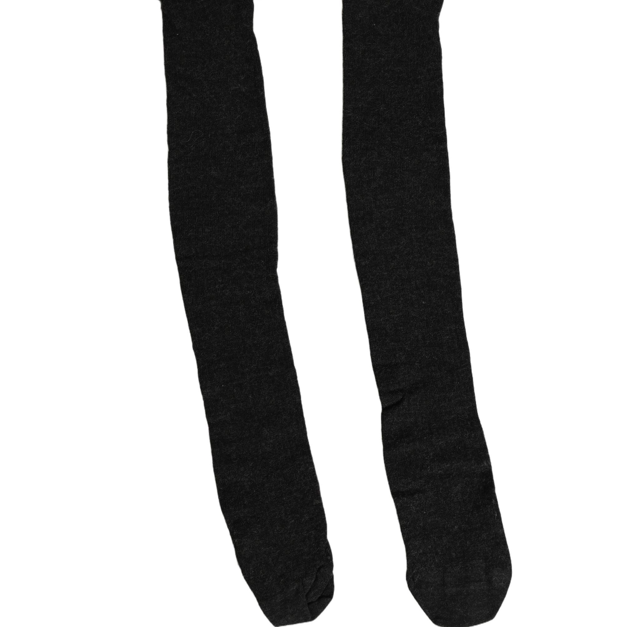 Dolce & Gabbana Black Wool Logo Calf Long Women Accessory Socks