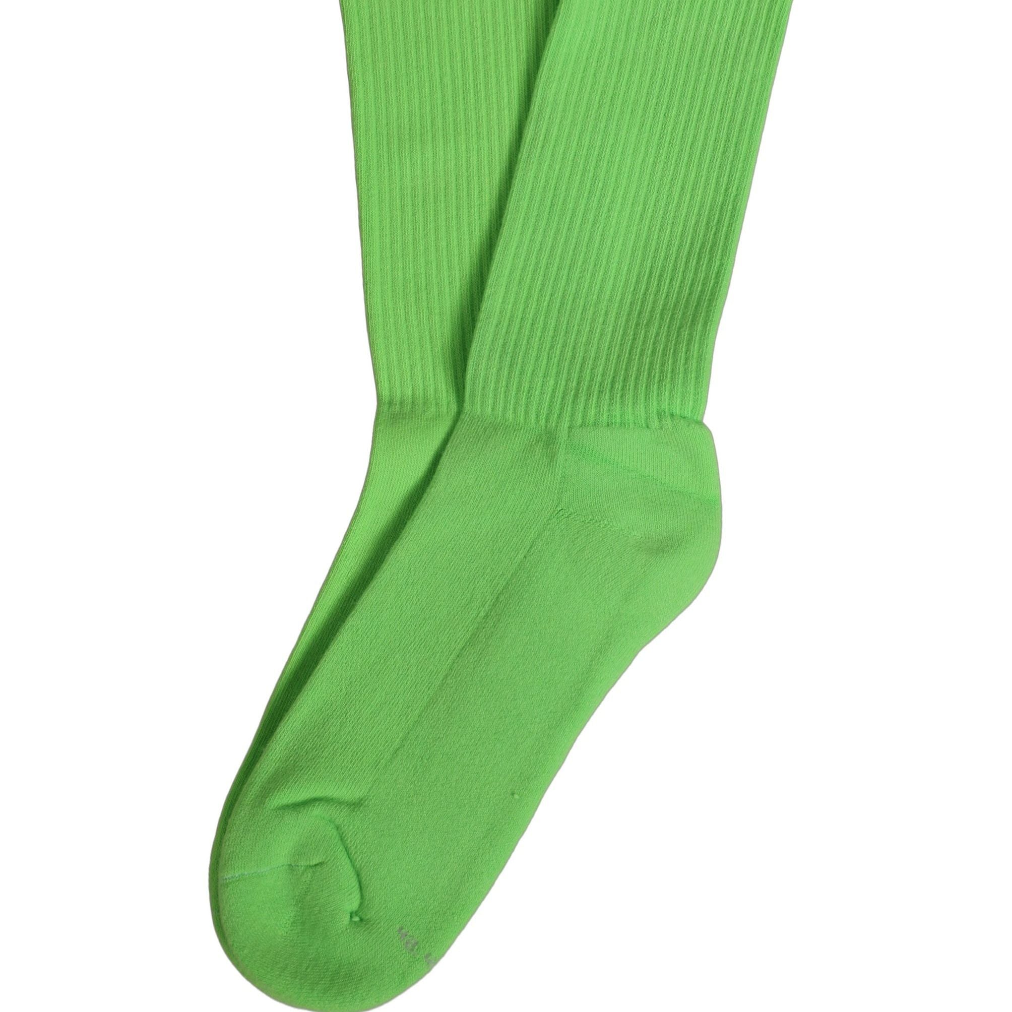 Dolce & Gabbana Green Cotton Ribbed Mid Calf Women Accessory Socks