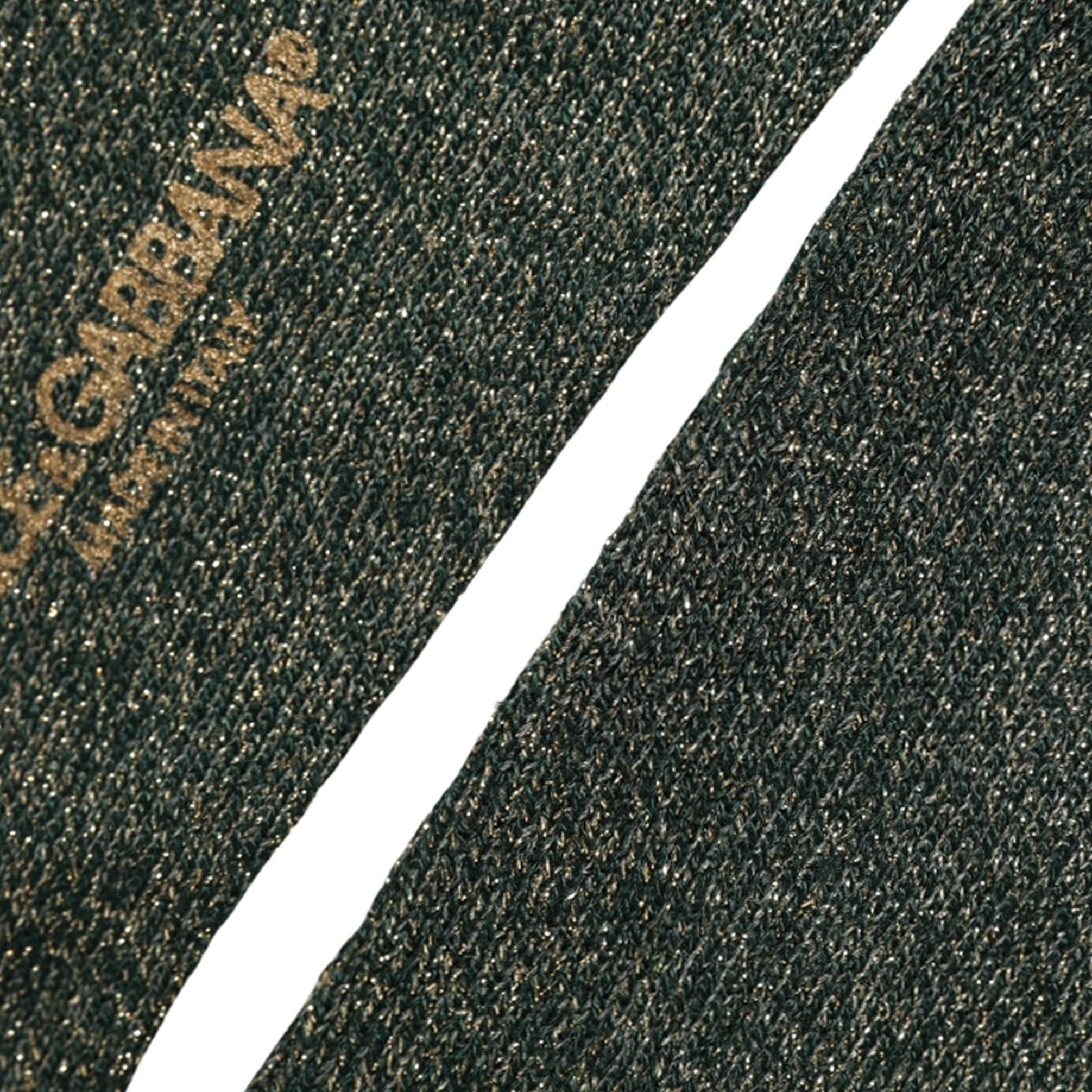 Dolce & Gabbana Dark Green Viscose Logo Mid Calf Accessory Socks