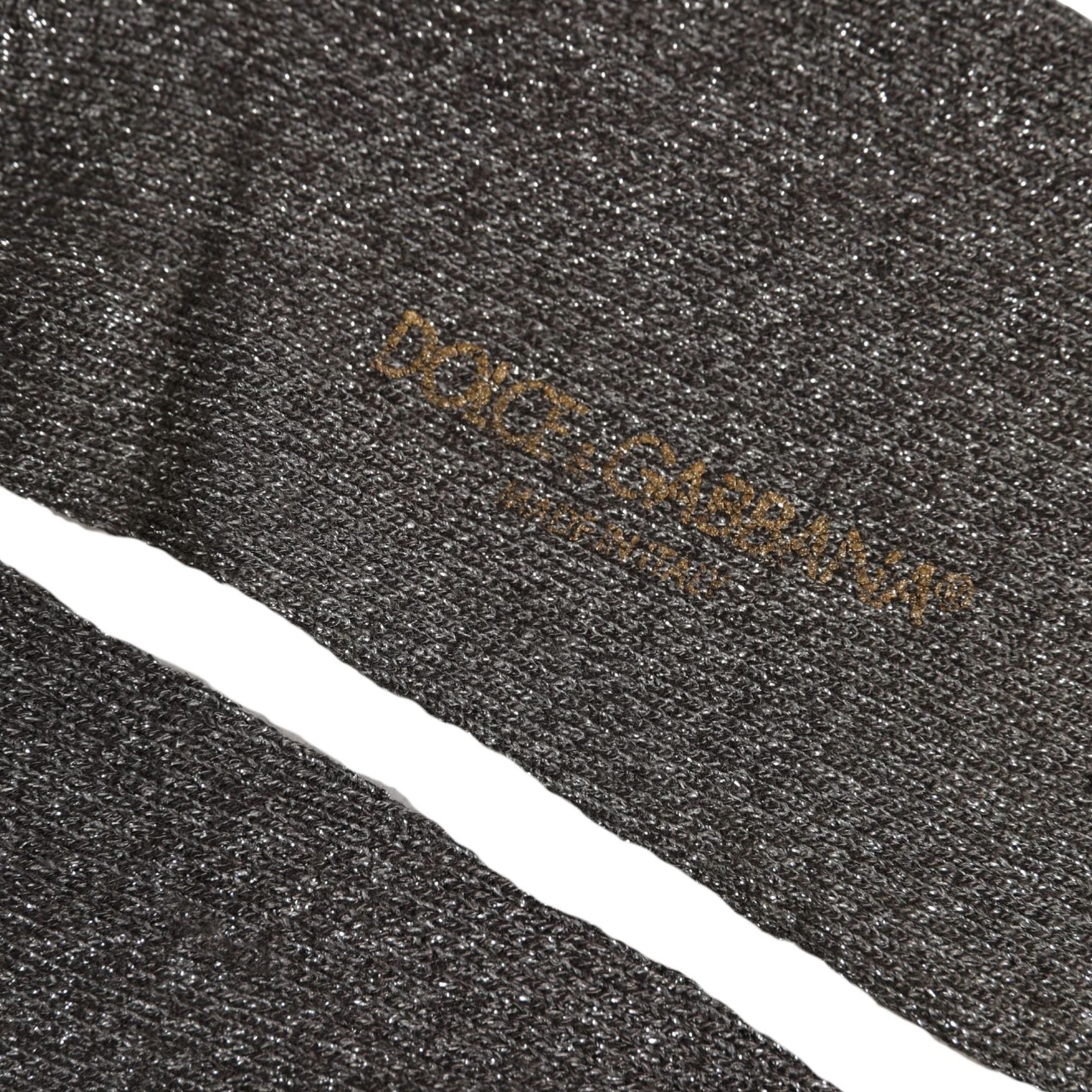 Dolce & Gabbana Dark Gray Viscose Logo Mid Calf Accessory Socks