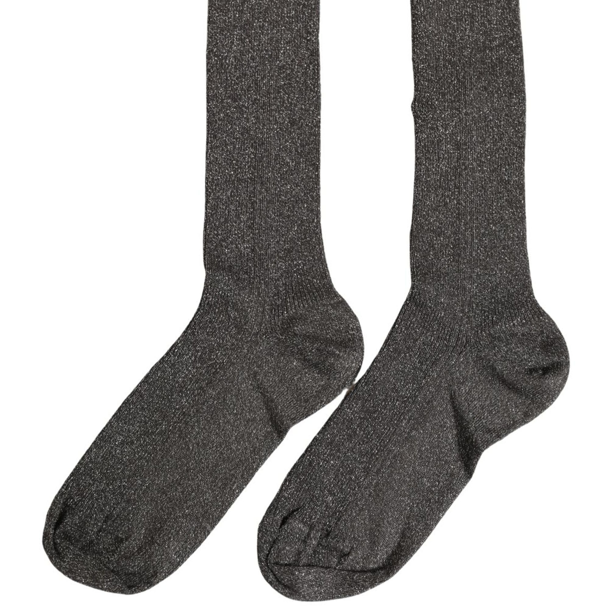 Dolce & Gabbana Dark Gray Viscose Logo Mid Calf Accessory Socks