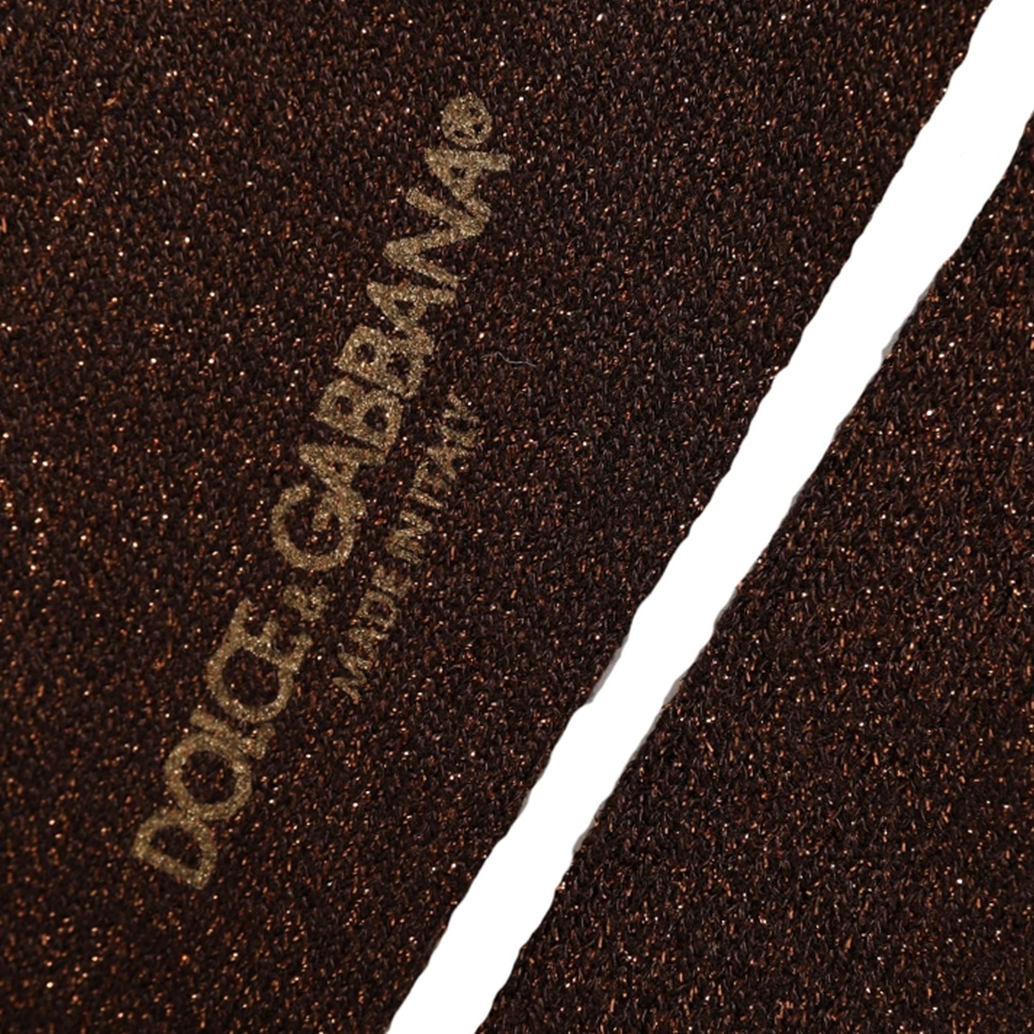 Dolce & Gabbana Dark Brown Viscose Logo Mid Calf Accessory Socks