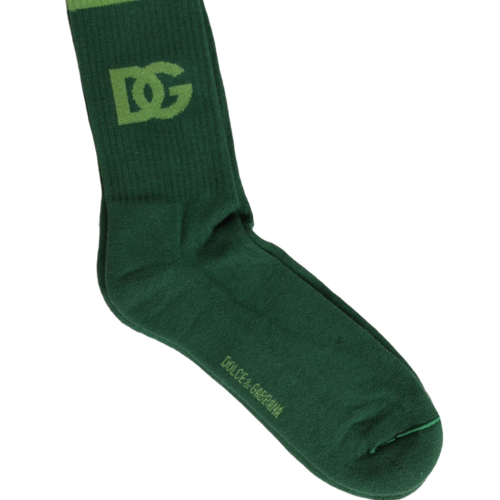 Dolce & Gabbana Green DG Logo Nylon Mid Calf Accessory Socks