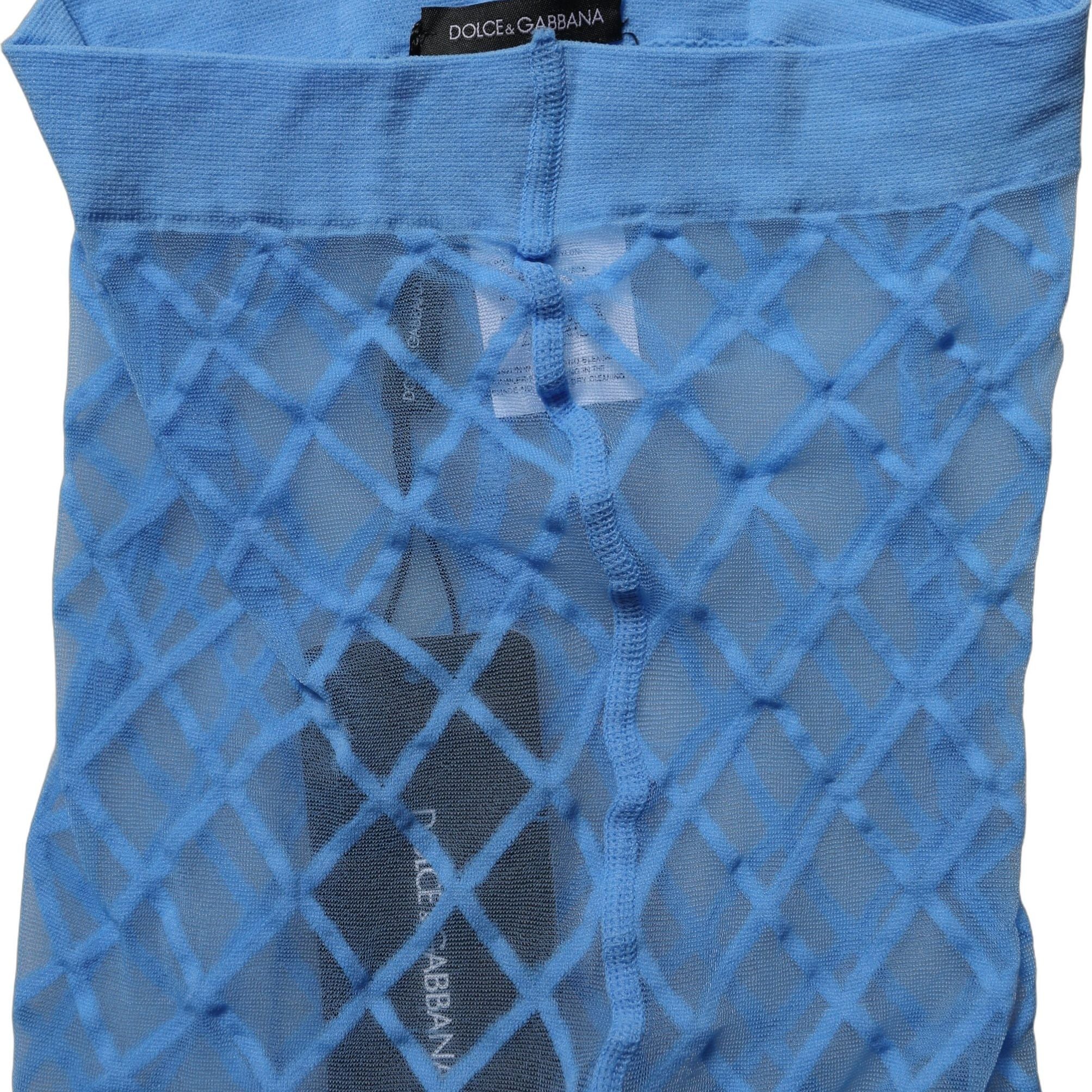 Dolce & Gabbana Light Blue Nylon Fishnet Pantyhose Stockings Socks